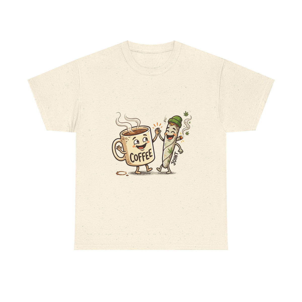 1 Coffee & a Joint Friends T-Shirt — Funny Breakfast Cartoon Tee