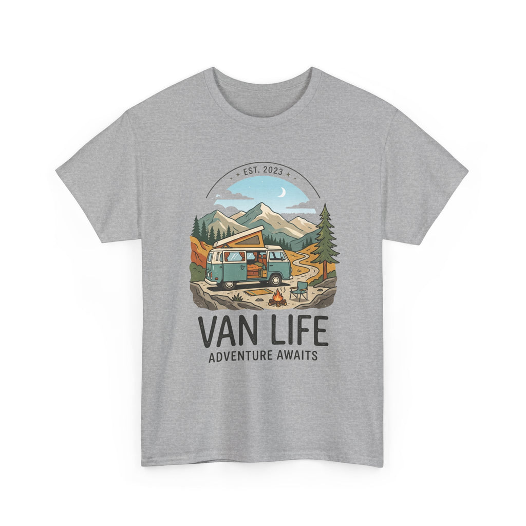 Van Life Adventure Awaits Unisex Heavy Cotton Tee