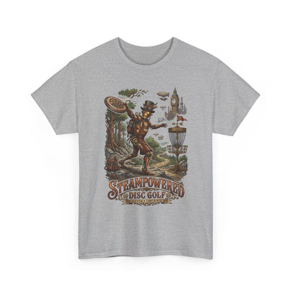 Steampunk Disc Golf T-Shirt – "Steampowered Disc Golf" Vintage Style