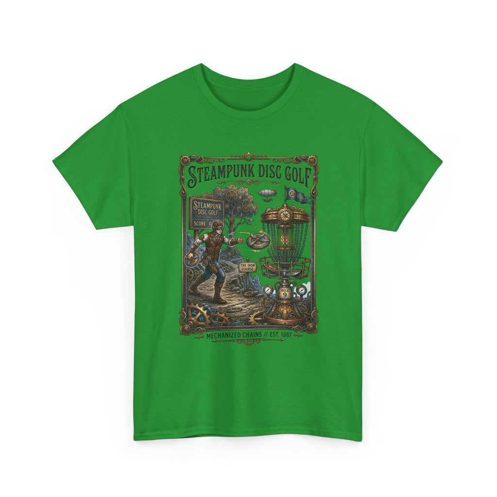 Steampunk Disc Golf T-Shirt — Vintage Victorian Disc Golf Poster Tee
