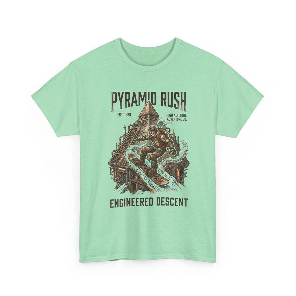 Steampunk Snowboard Pyramid Adventure T-Shirt — Fantasy Explorer Graphic Tee