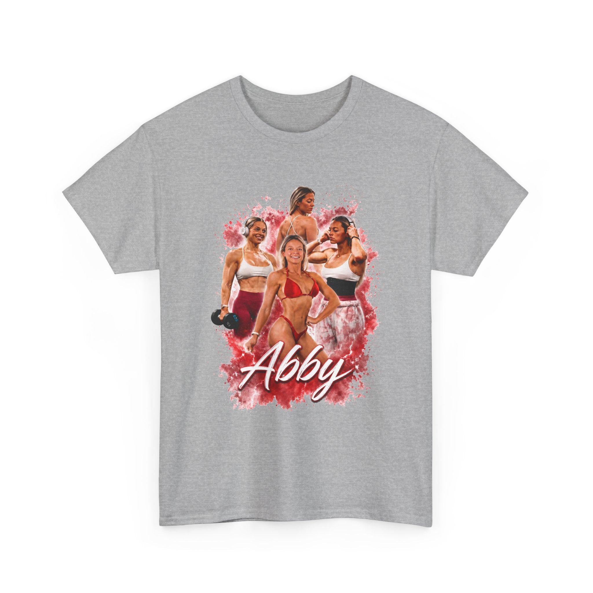 Abby Fitness Crew T-Shirt — Women's Workout Retro Photo Design