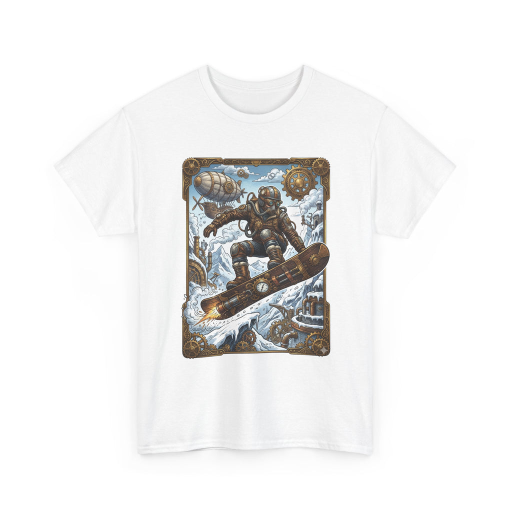 Steampunk Snowboarder Tee — Vintage Deep-Sea Snowboarding Graphic Shirt