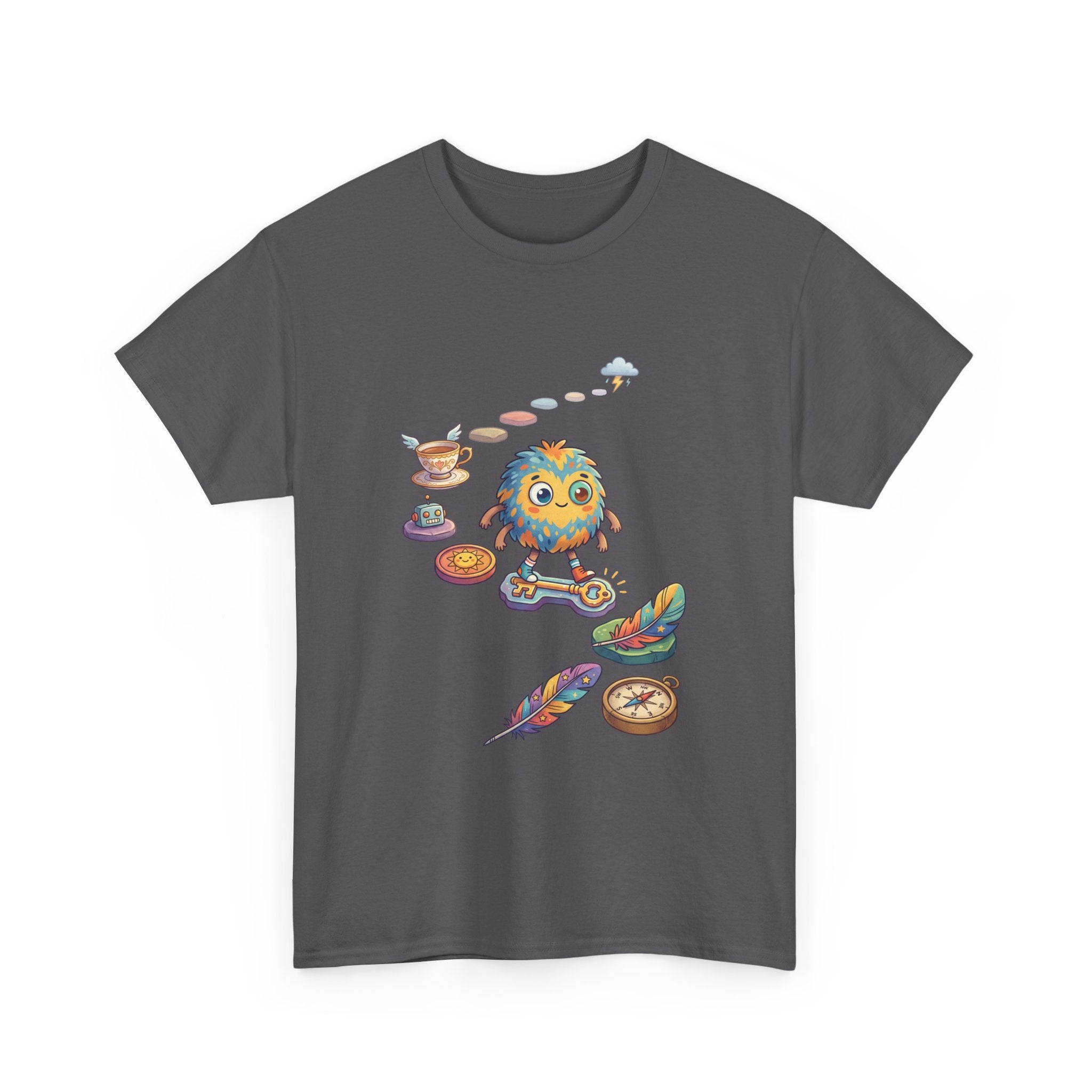 T-Shirt — Whimsical Cosmic Creature with Ritual Objects Graphic Tee
