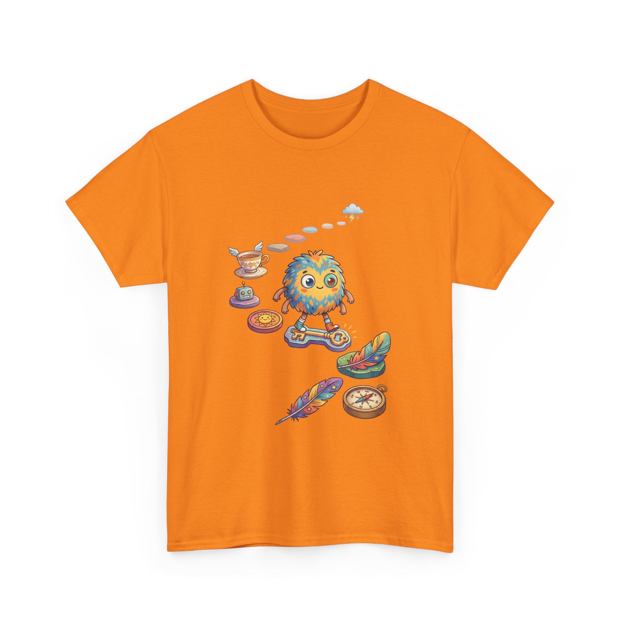 T-Shirt — Whimsical Cosmic Creature with Ritual Objects Graphic Tee
