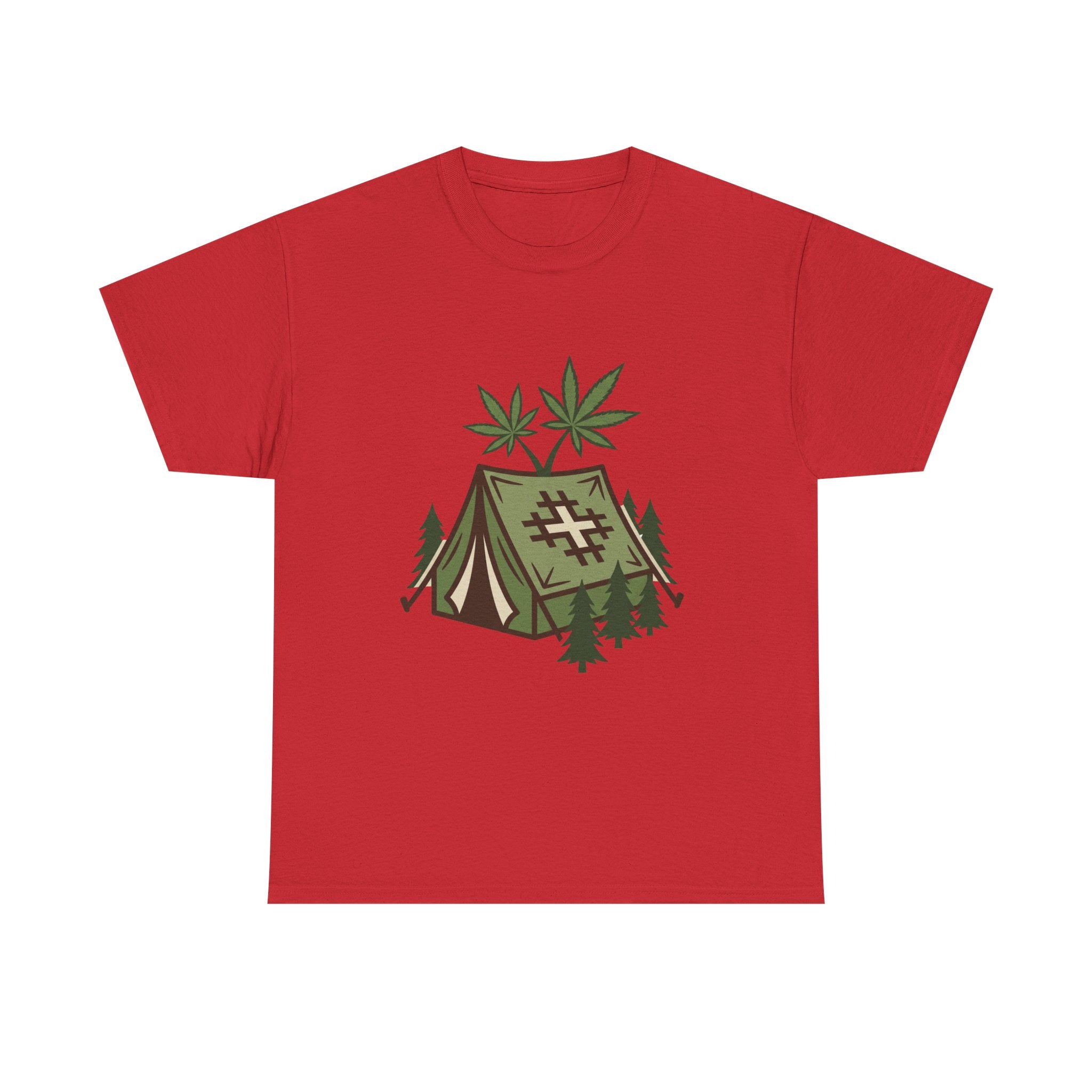 Camping Tent Cannabis T-Shirt – Weed Outdoor Adventure Graphic Tee
