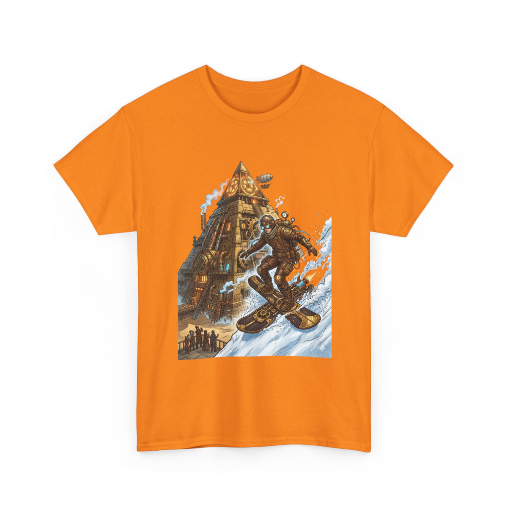 Steampunk Snowboard T‑Shirt — Retro Mountain Adventure Graphic Tee