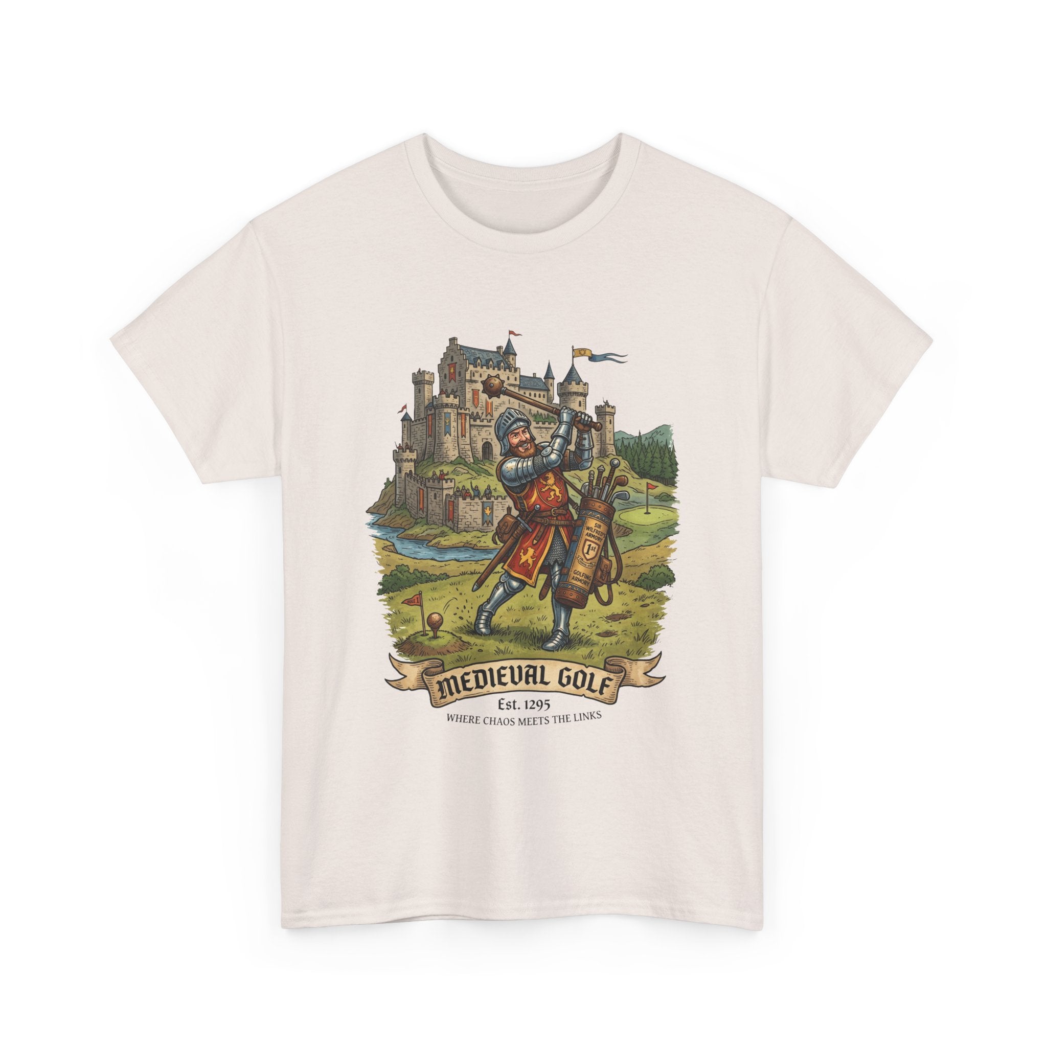 Medieval Golf T-Shirt – Vintage Knight Golfing Castle Graphic Tee