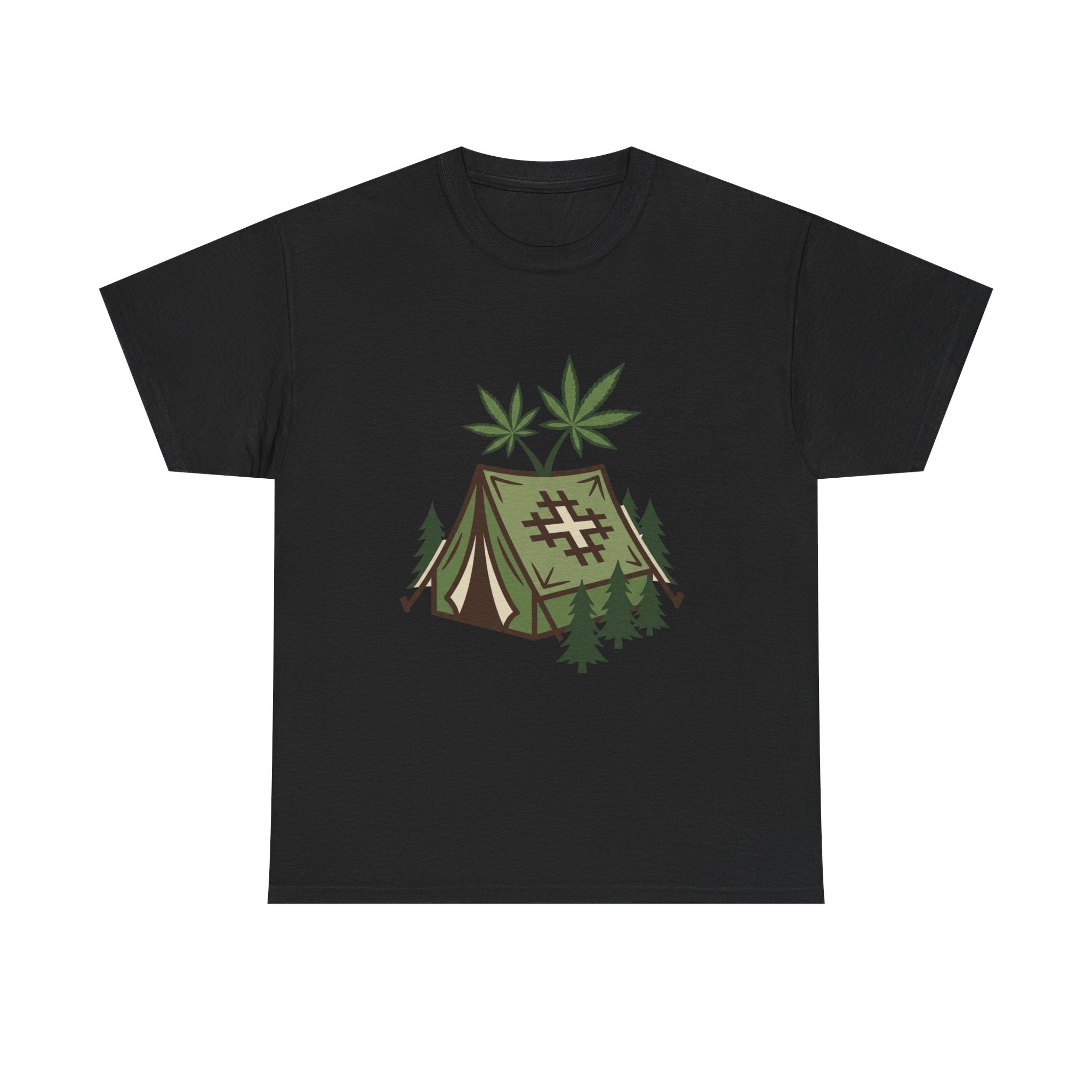 Camping Tent Cannabis T-Shirt – Weed Outdoor Adventure Graphic Tee