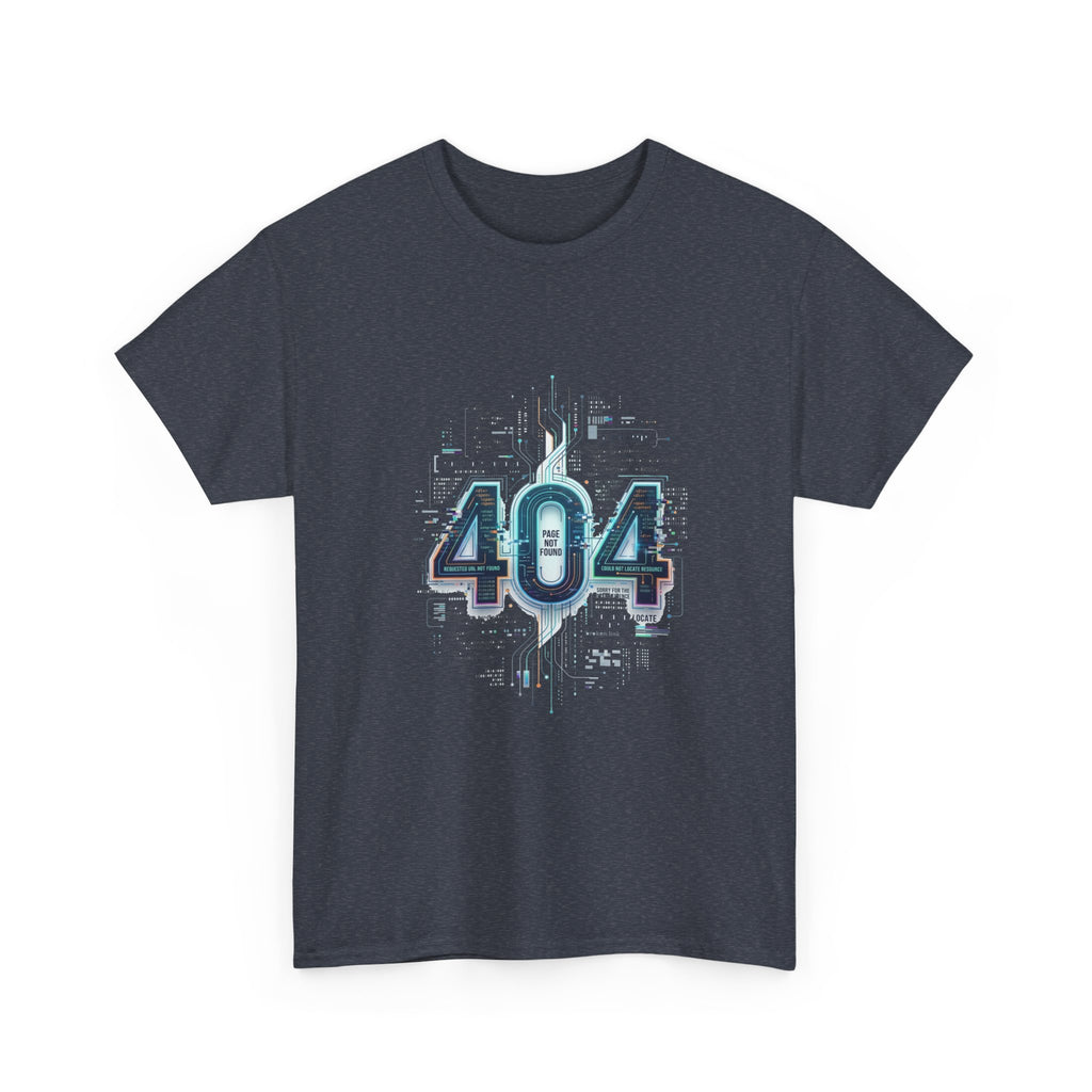 404 Error Tech Graphic Tee — Retro Cyber Glitch Computer Shirt