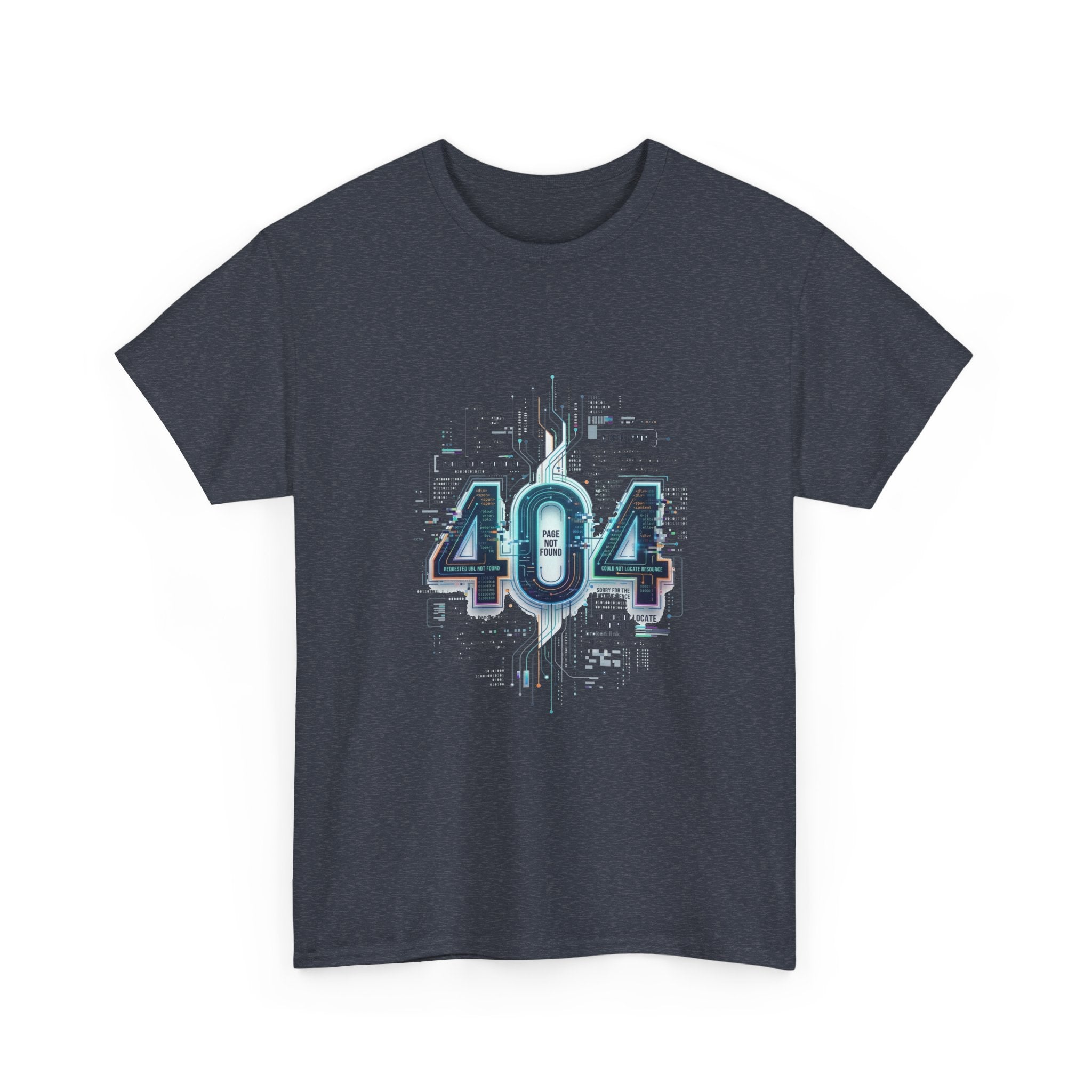404 Error Tech Graphic Tee — Retro Cyber Glitch Computer Shirt
