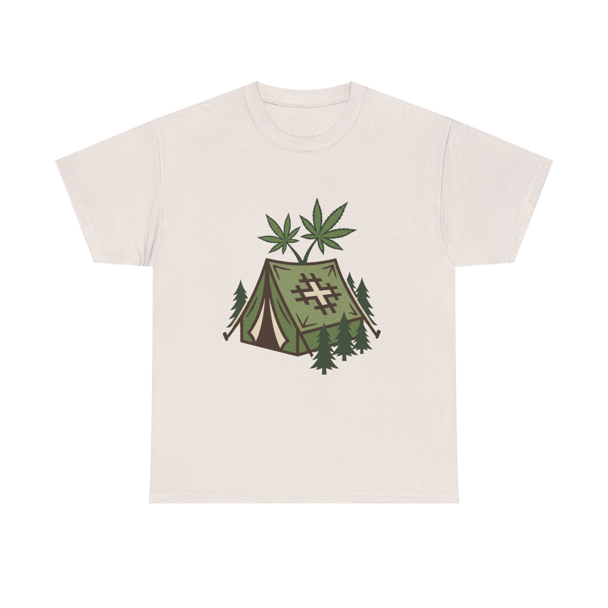 Camping Tent Cannabis T-Shirt – Weed Outdoor Adventure Graphic Tee