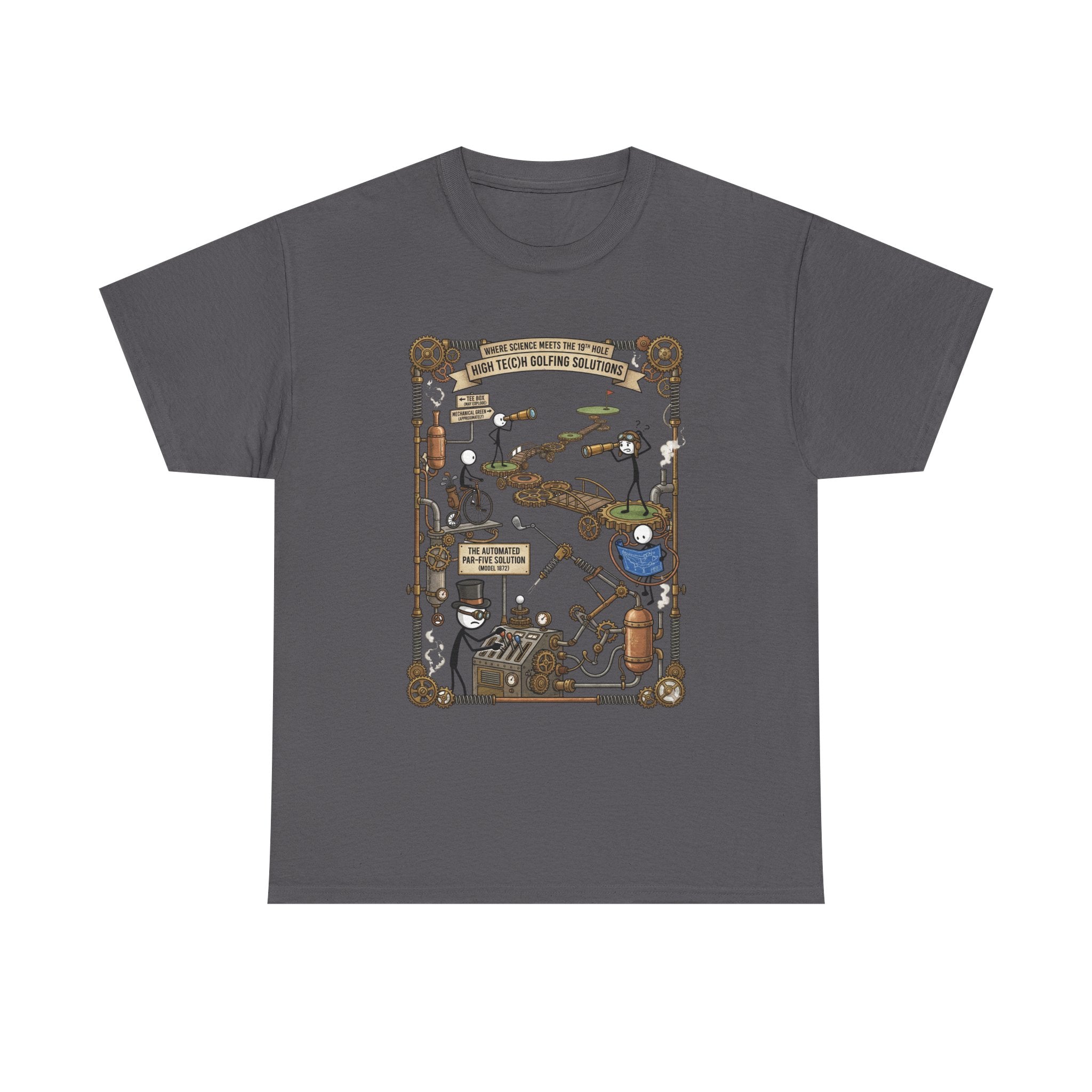 Steampunk Golf — ‘How To Make Par’ Vintage Contraption T-Shirt