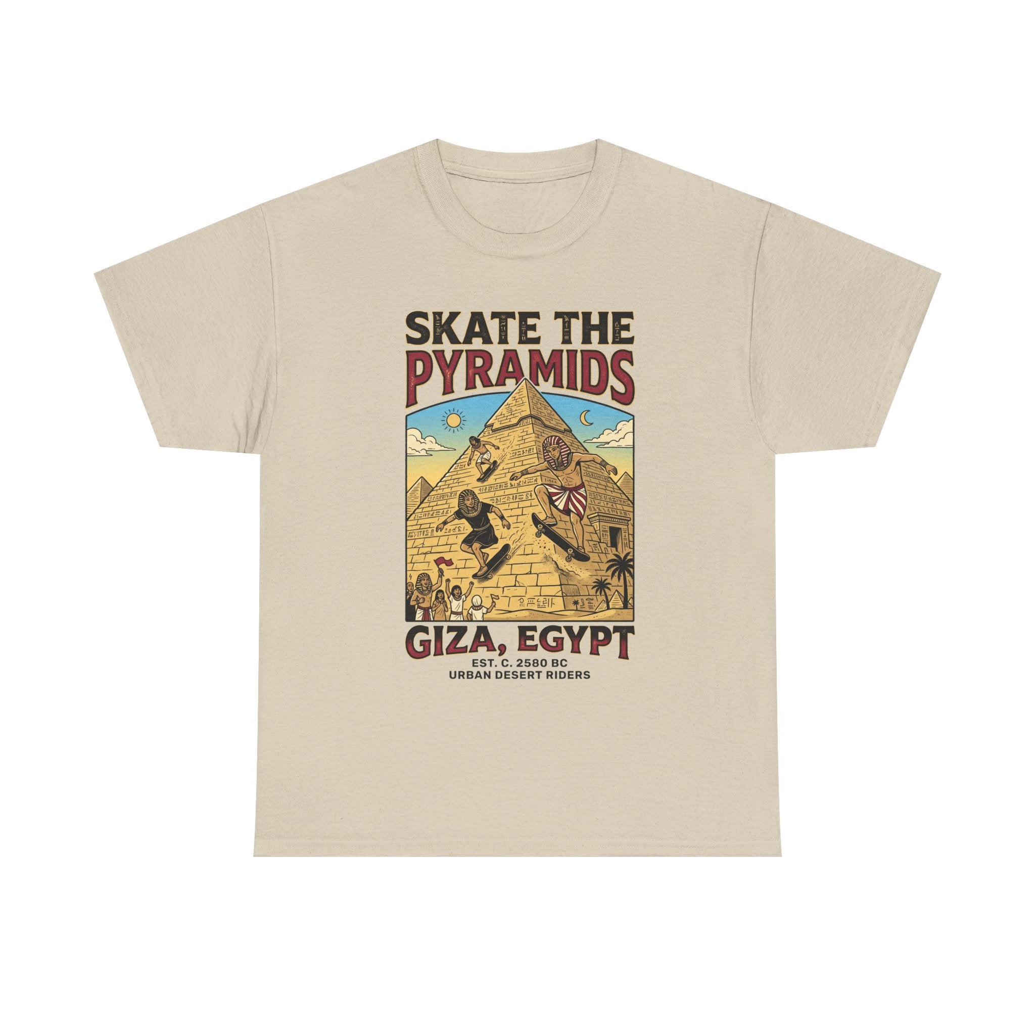 Skate The Pyramids Tee — Giza Egypt Skateboarding Graphic T-Shirt