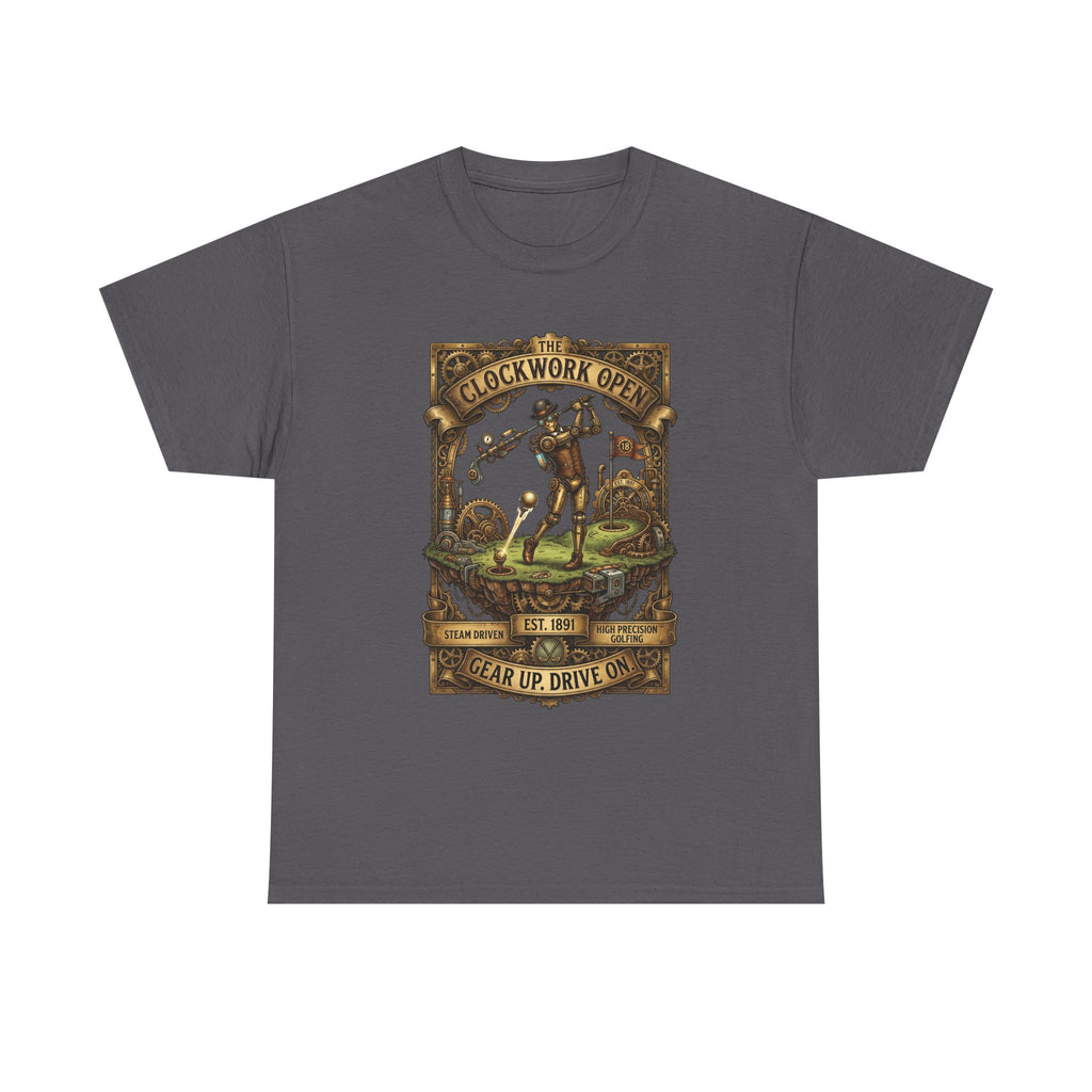 Steampunk Golf Tee — Vintage Mechanical Tin Man Graphic T-Shirt