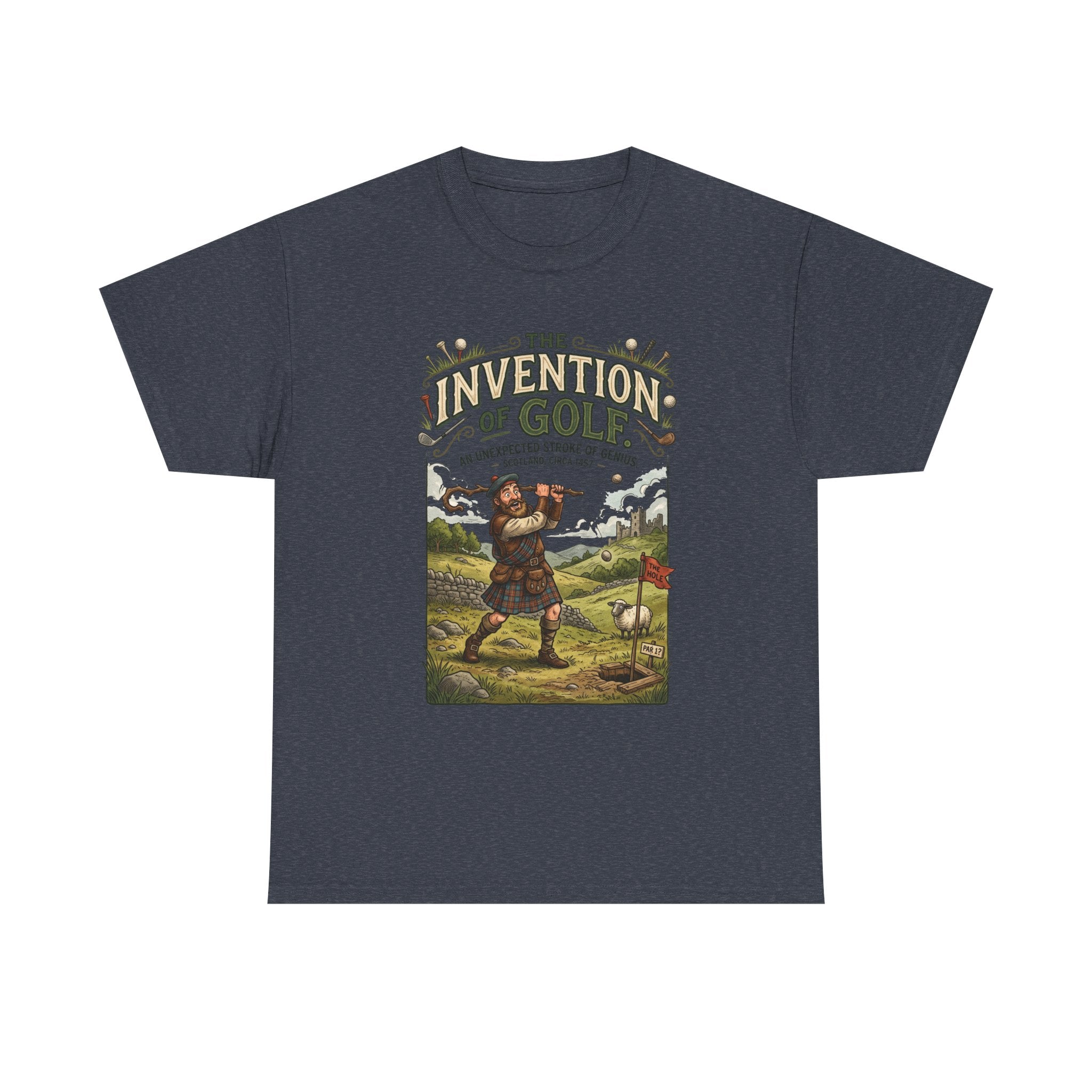 Golf Tee — 'The Invention of Golf' Vintage Golfing Graphic Shirt