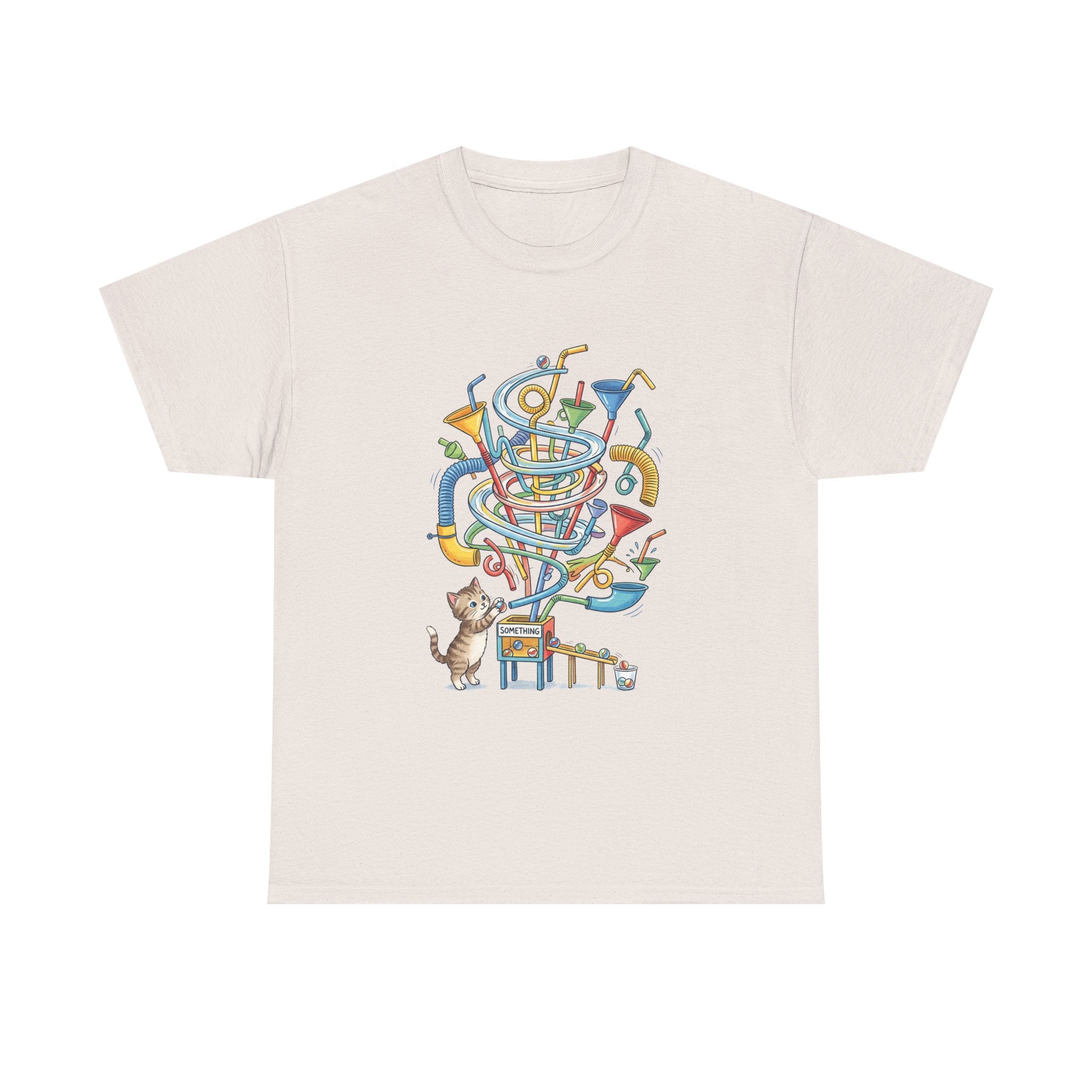 Music Cat T-Shirt — Whimsical Cat Playing Colorful Instruments Tee