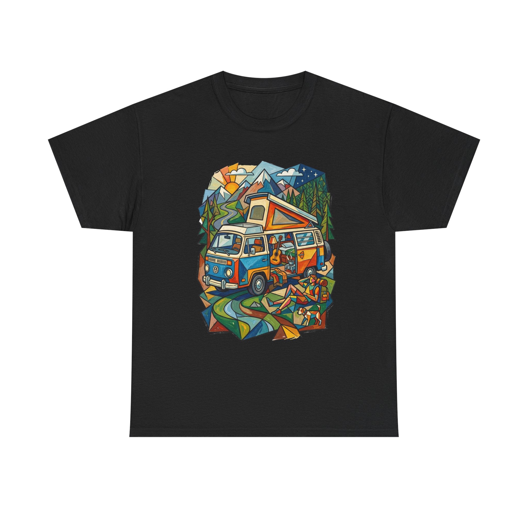 Van Life Camper Van T-Shirt – Retro Mountain Adventure Tee