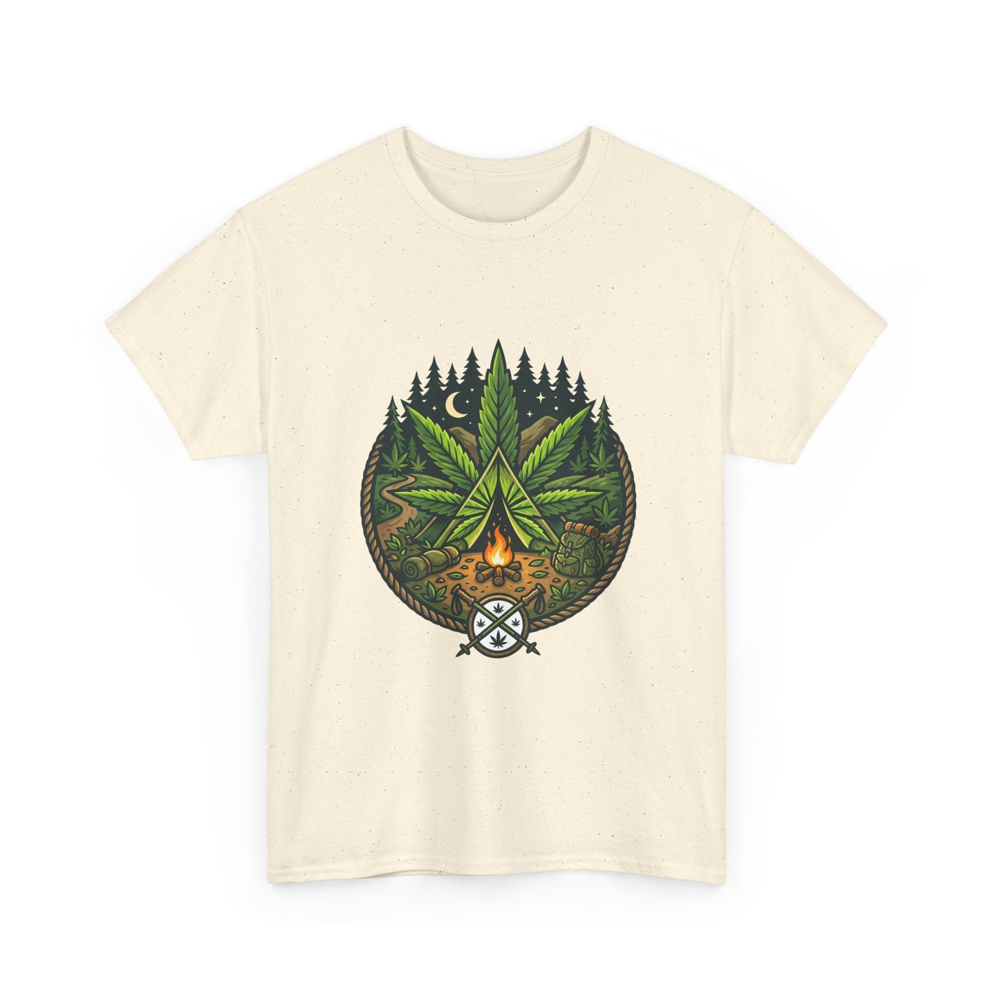 T-Shirt — Campfire Cannabis Leaf Graphic Tee