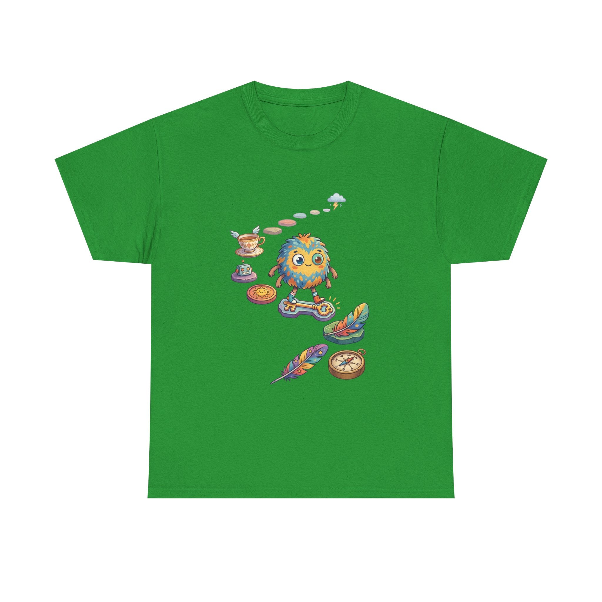 T-Shirt — Whimsical Cosmic Creature with Ritual Objects Graphic Tee