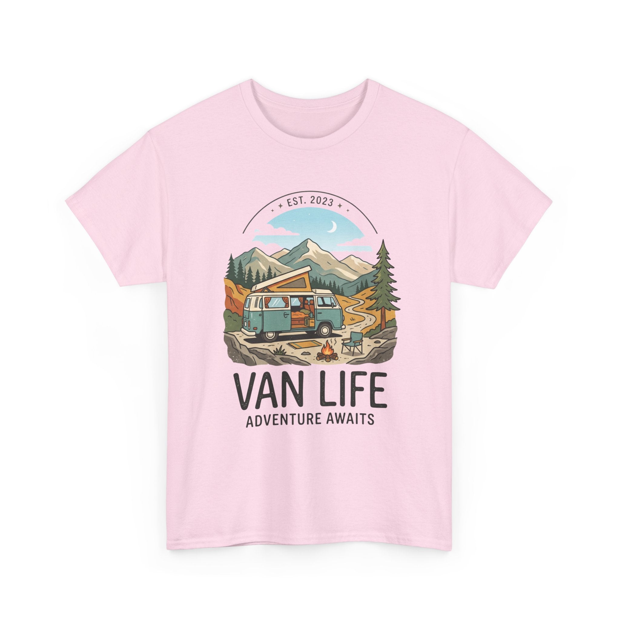 Van Life Adventure Awaits Unisex Heavy Cotton Tee