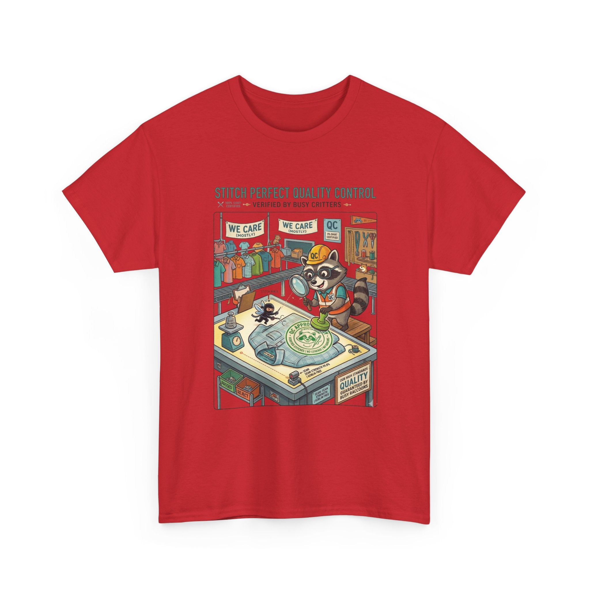 Quality Control Sewing Shirt — "Stitch Perfect" Tailor Cartoon Tee