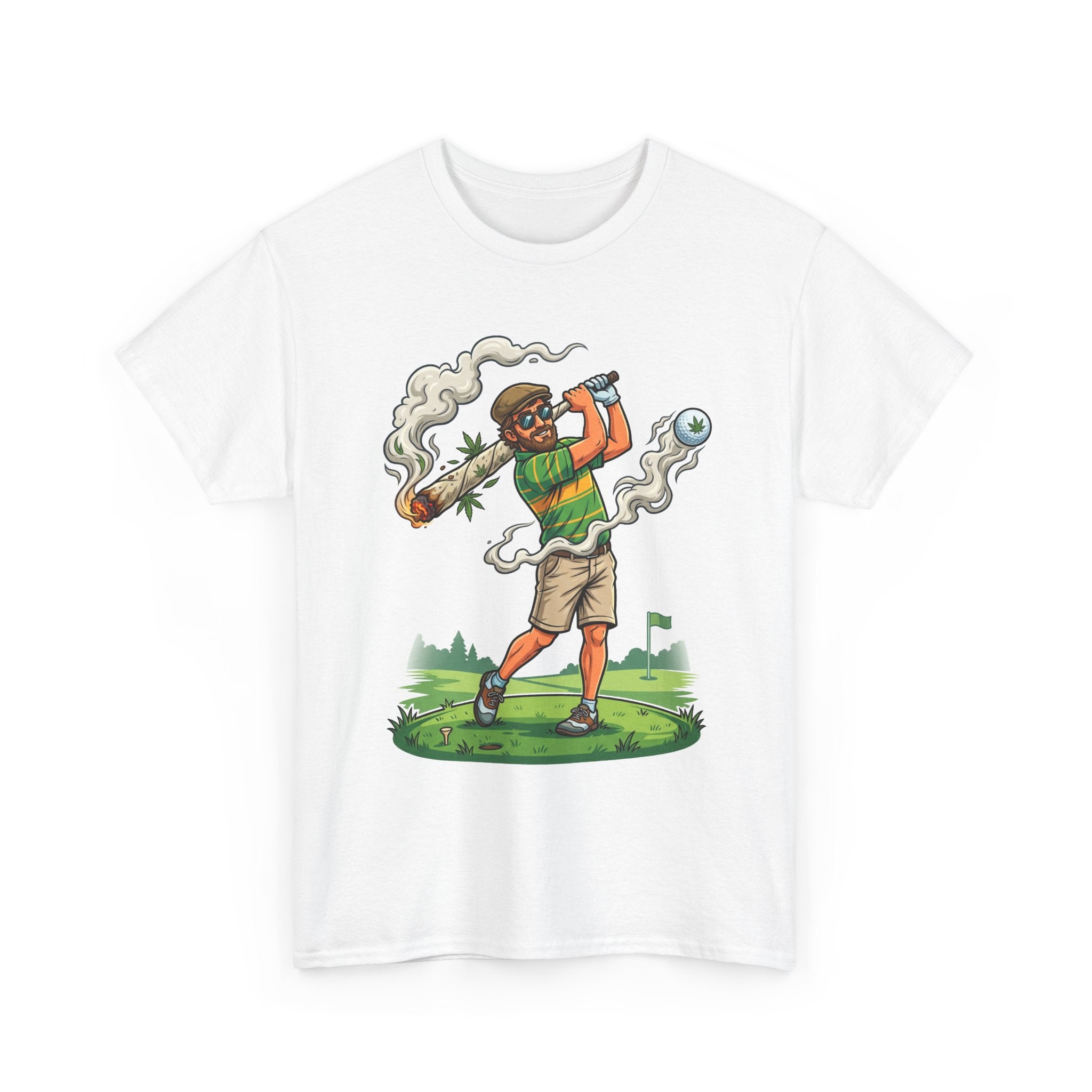 Golf Golfer Weed Smoking Club T-Shirt — Funny Golf Graphic Tee
