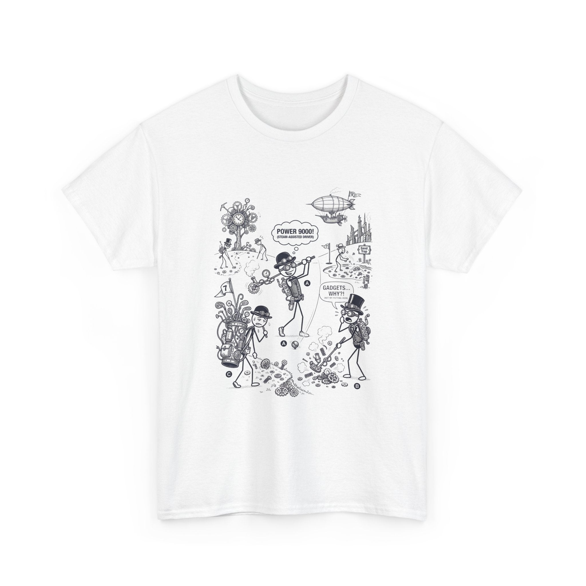 Steampunk Golf Graphic Tee —  "Good Vibes" Illustration