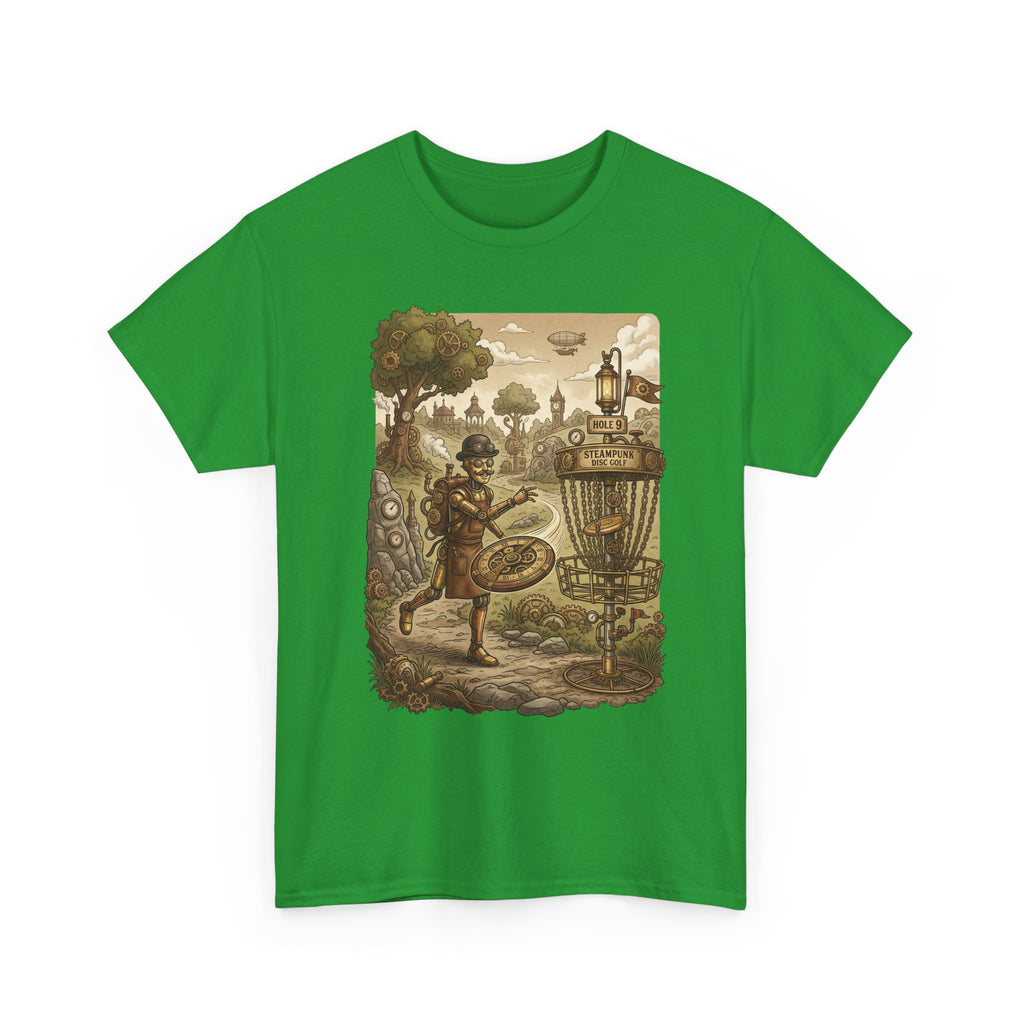 Steampunk Disc Golf Adventure Tee — Vintage Woodland Basket Design
