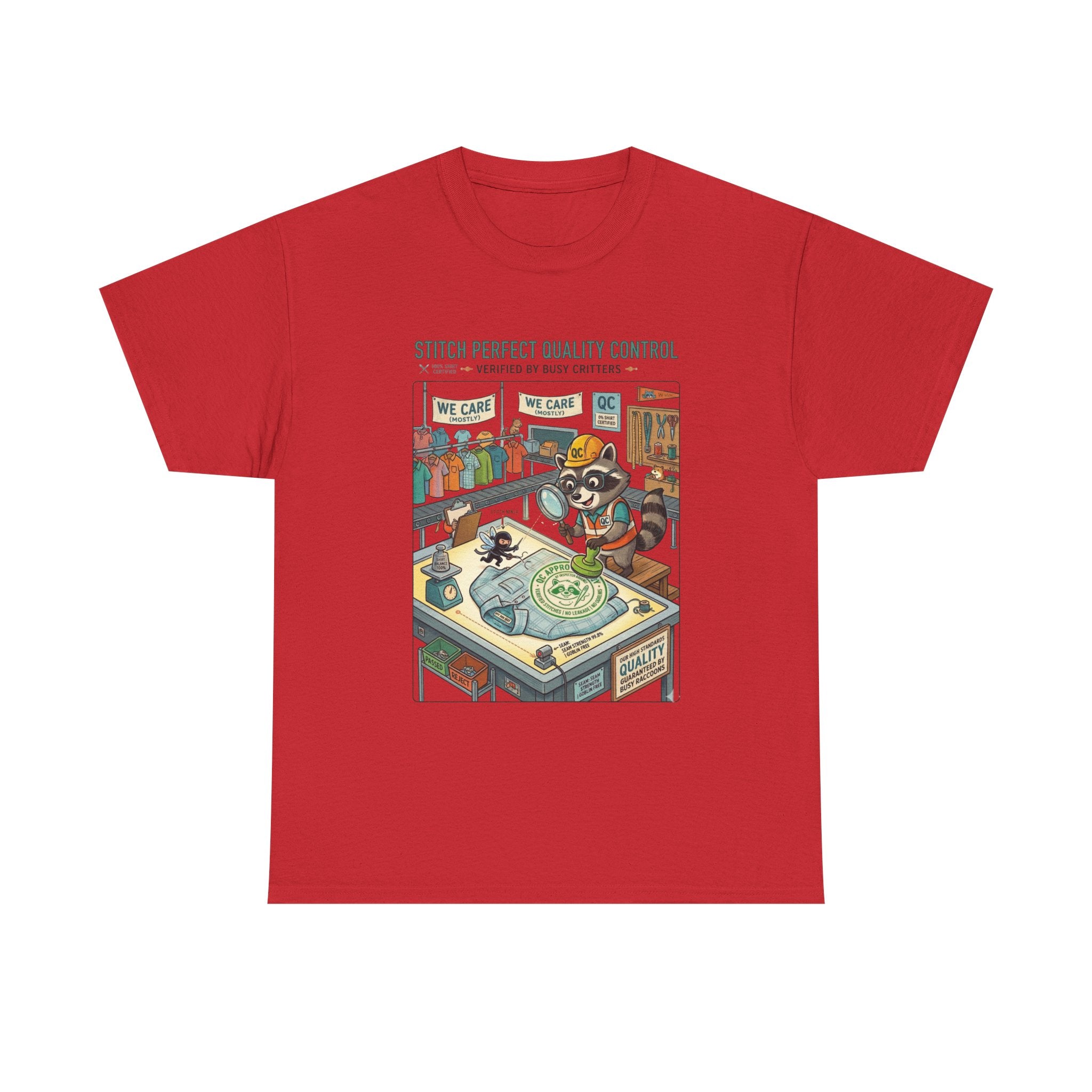 Quality Control Sewing Shirt — "Stitch Perfect" Tailor Cartoon Tee