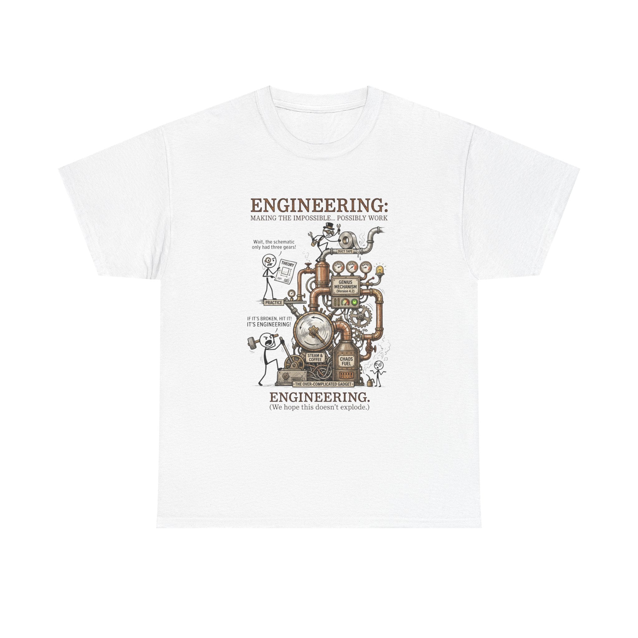 Engineering T‑Shirt – Coffee Diagram Tee (Funny "Engineering: Making the Impossible Work")