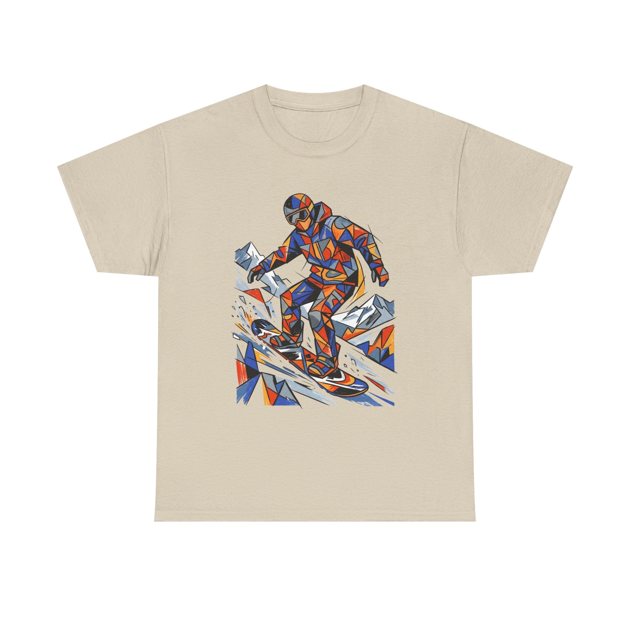 Snowboarder Geometric Art Tee
