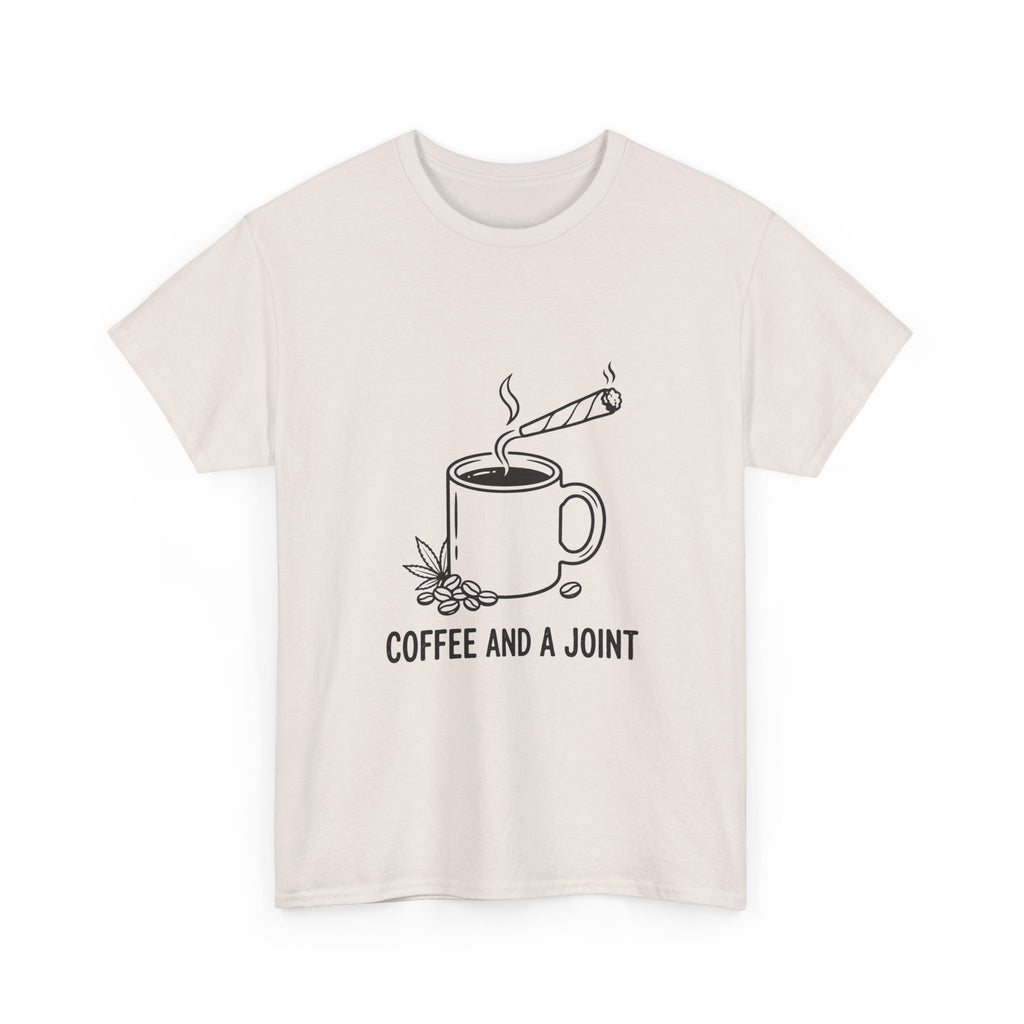 Coffee and a Joint Tee — Cannabis Coffee Minimalist T‑Shirt