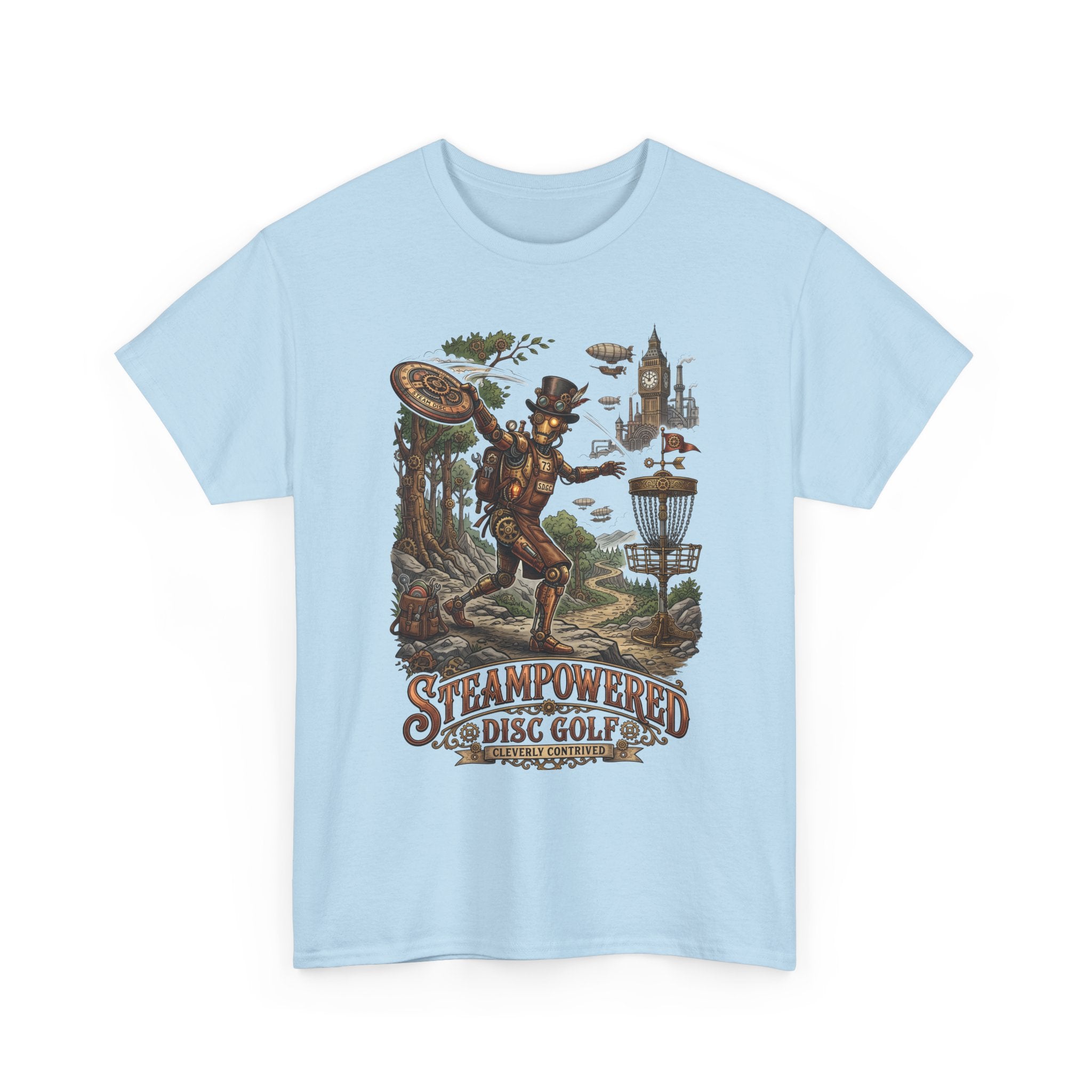 Steampunk Disc Golf T-Shirt – "Steampowered Disc Golf" Vintage Style