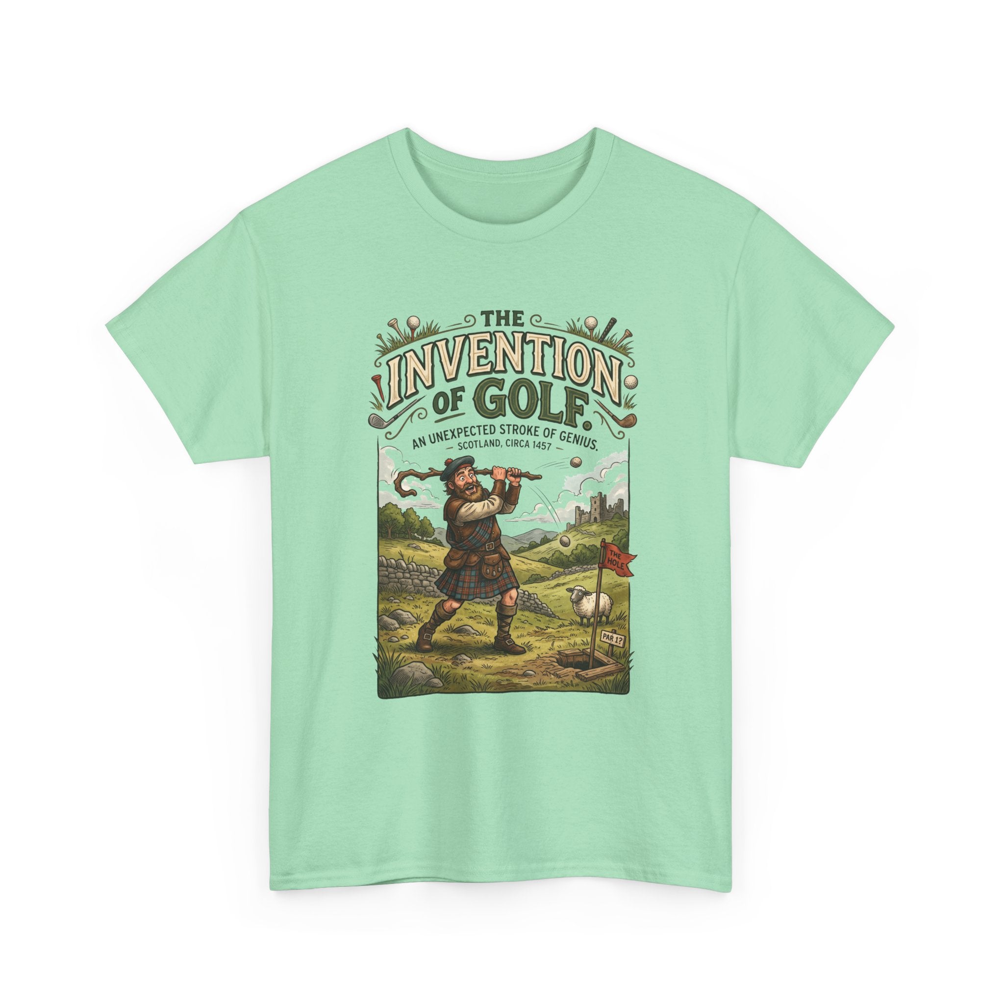 Golf Tee — 'The Invention of Golf' Vintage Golfing Graphic Shirt