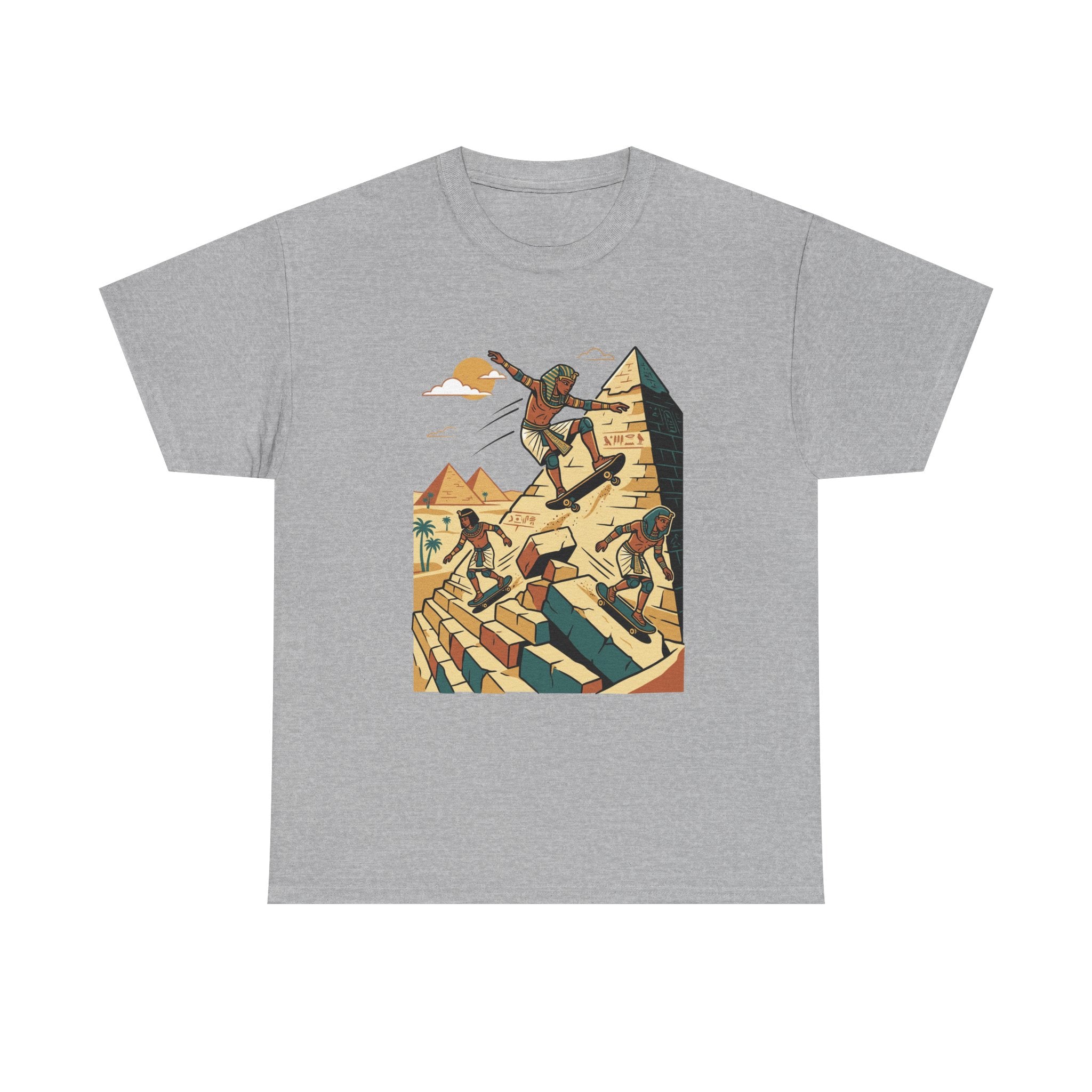 Pyramid Skateboarding Tee — Vintage Egyptian Skateboard Graphic T-Shirt