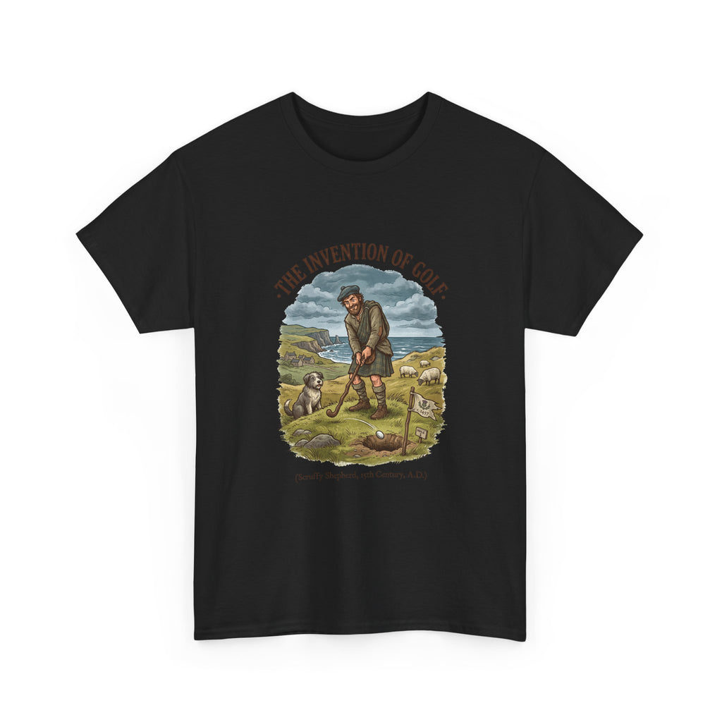 The Invention of Golf T-Shirt — Vintage Golfer Illustration Tee