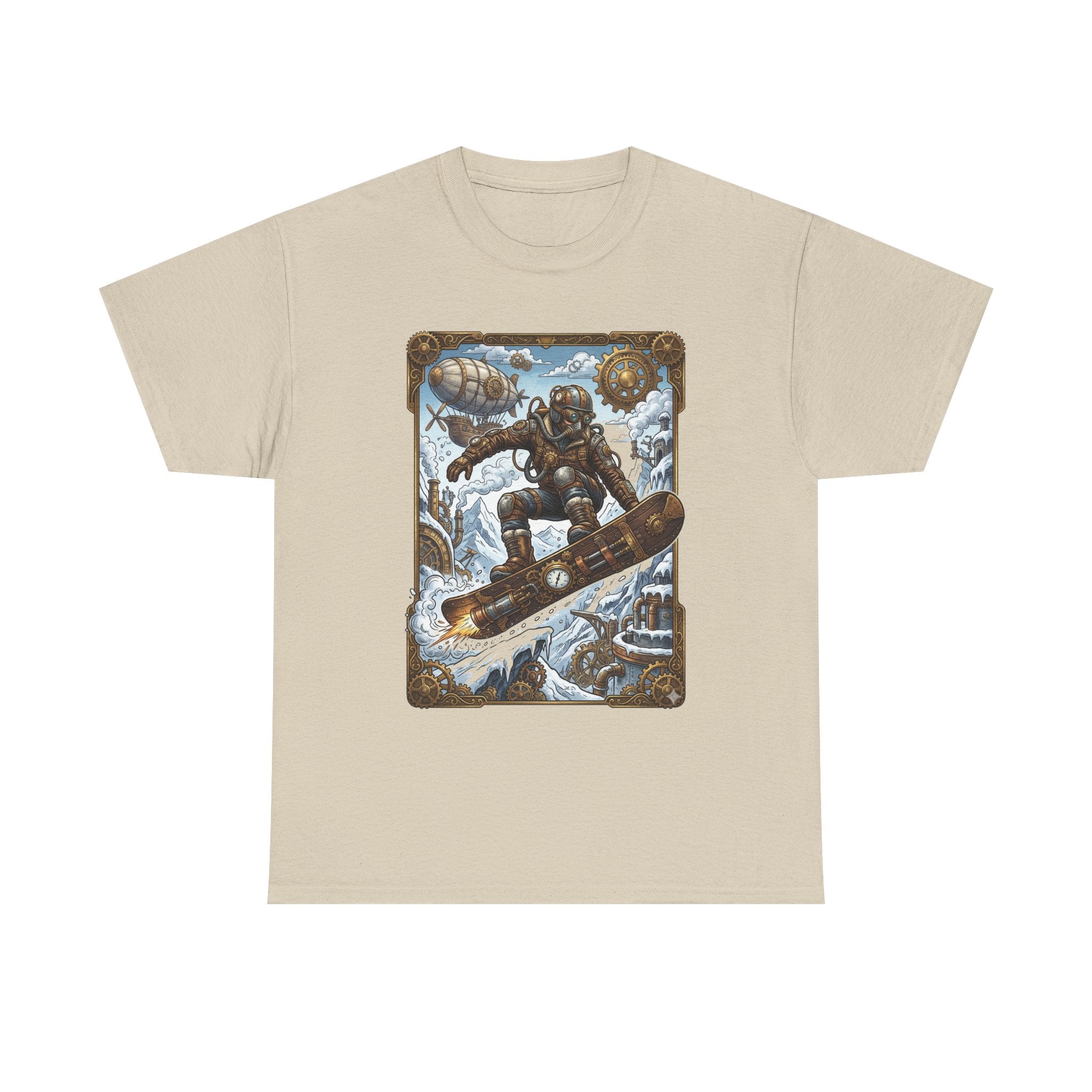 Steampunk Snowboarder Tee — Vintage Deep-Sea Snowboarding Graphic Shirt