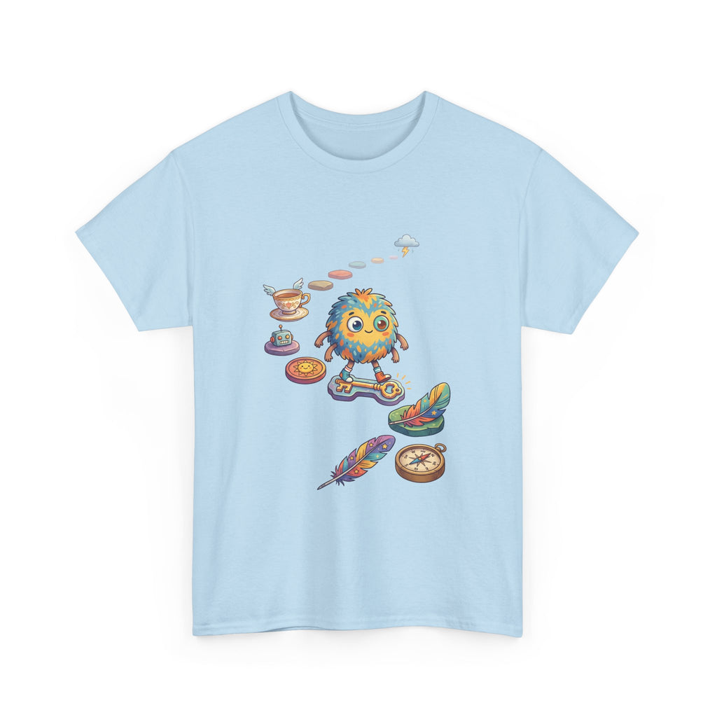 T-Shirt — Whimsical Cosmic Creature with Ritual Objects Graphic Tee