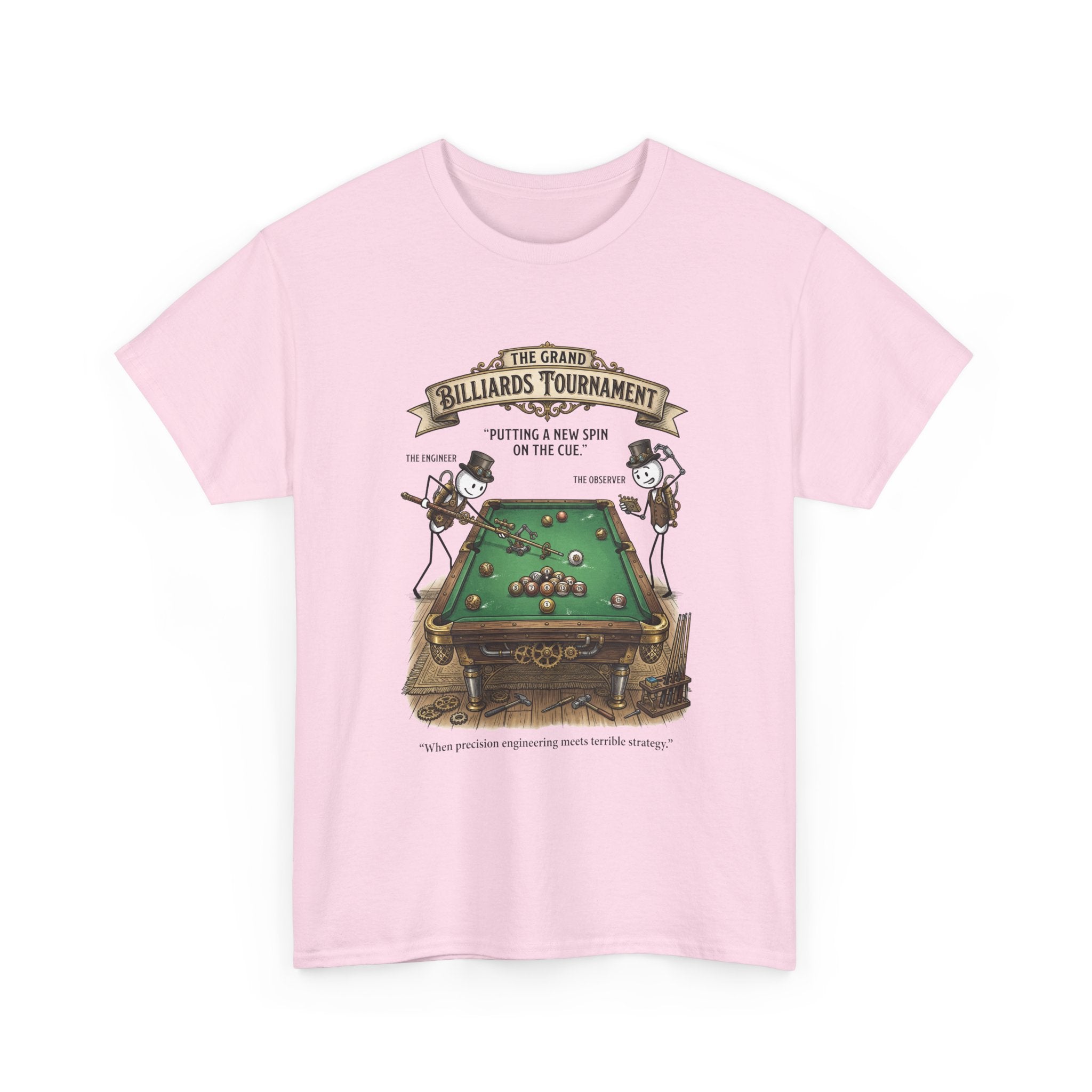 Billiards Tournament T-Shirt — Vintage Pool Table Graphic Tee