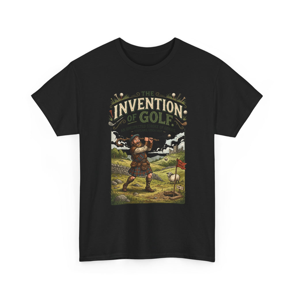 Golf Tee — 'The Invention of Golf' Vintage Golfing Graphic Shirt