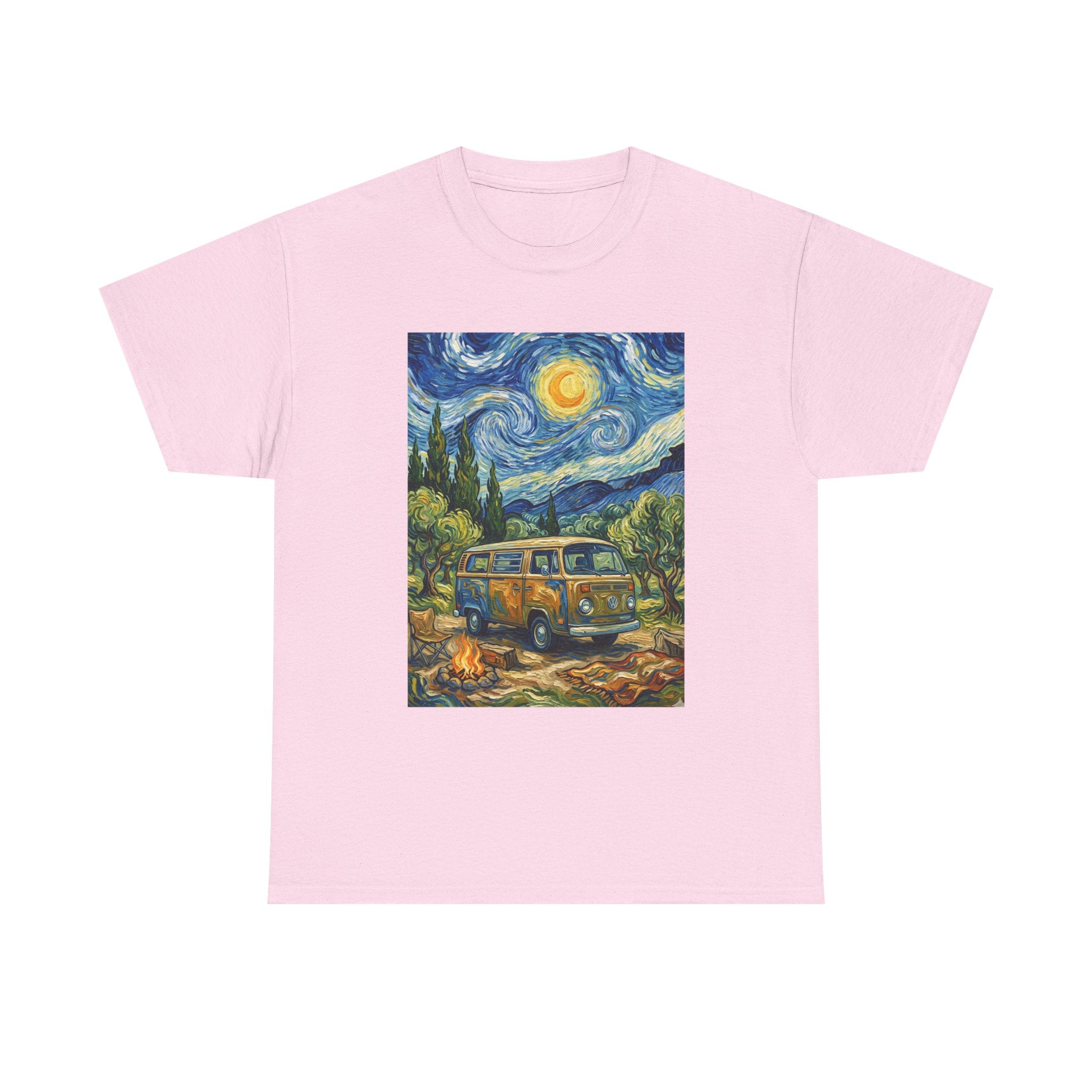 Van Gogh Night Van T-Shirt — Vintage Camper Starry Sky Tee