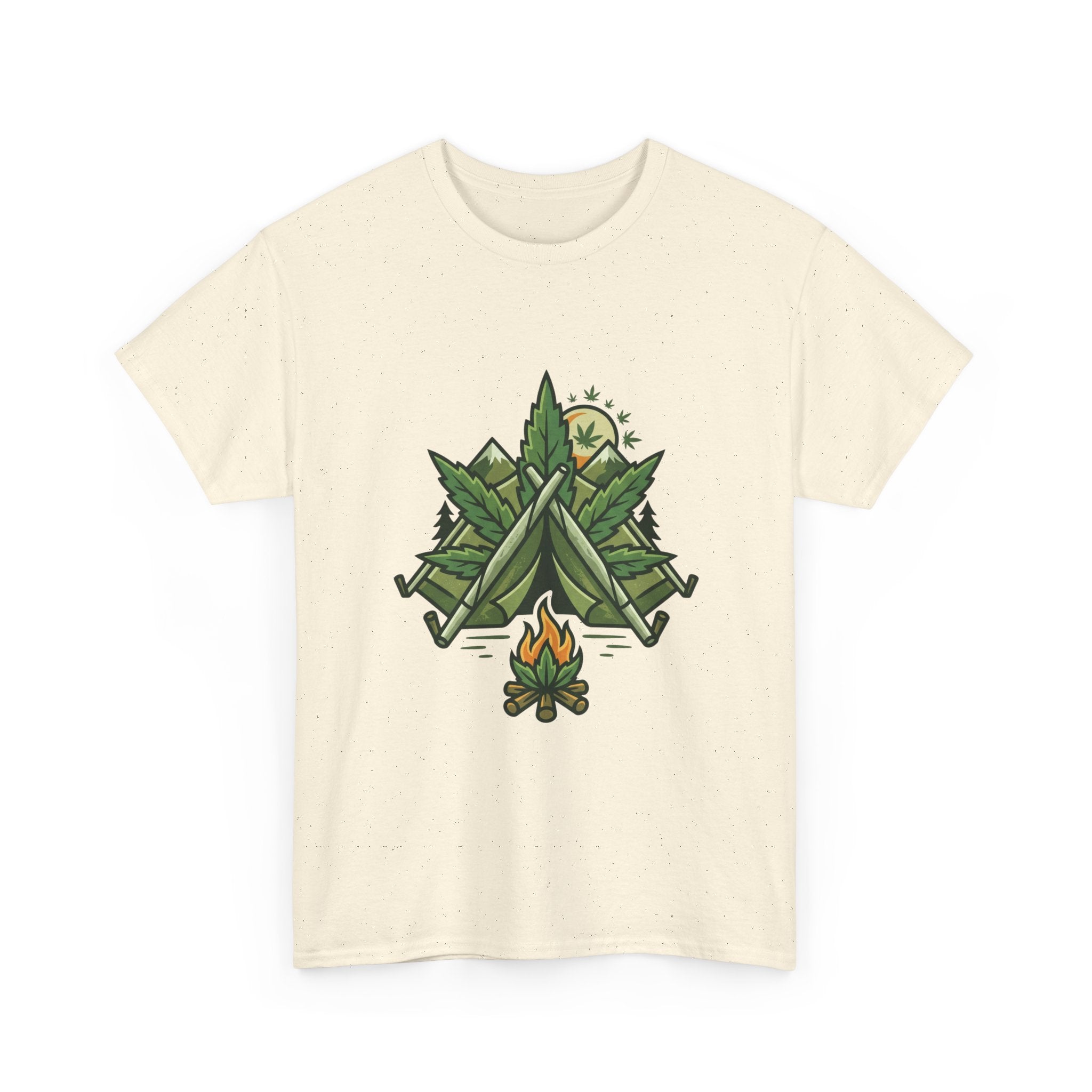 Camping Tent & Campfire T-Shirt — Outdoor Adventure Nature Tee