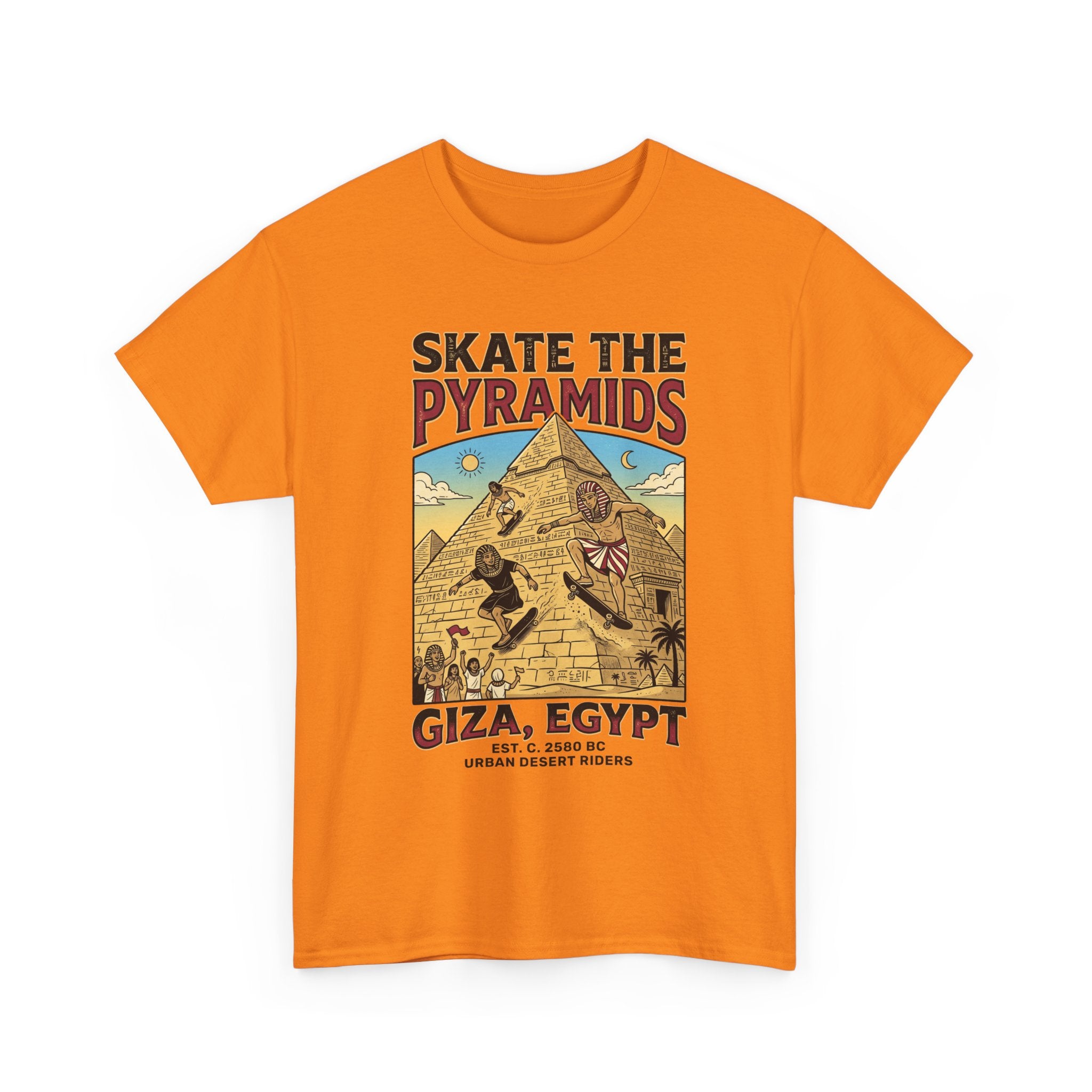 Skate The Pyramids Tee — Giza Egypt Skateboarding Graphic T-Shirt