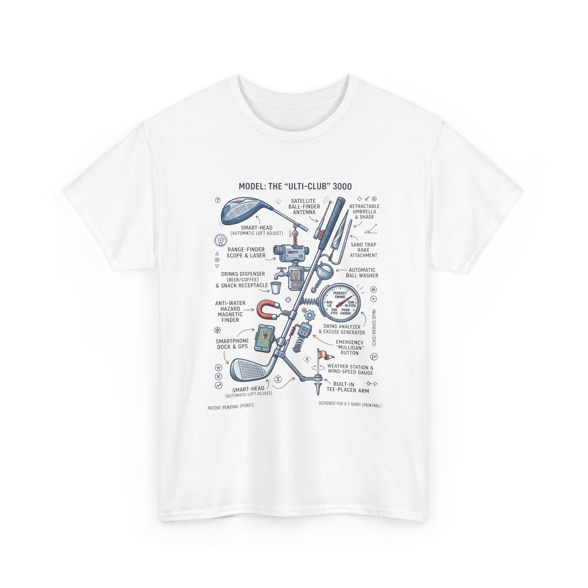 T-Shirt — Golf Club Diagram Vintage Schematic Tee