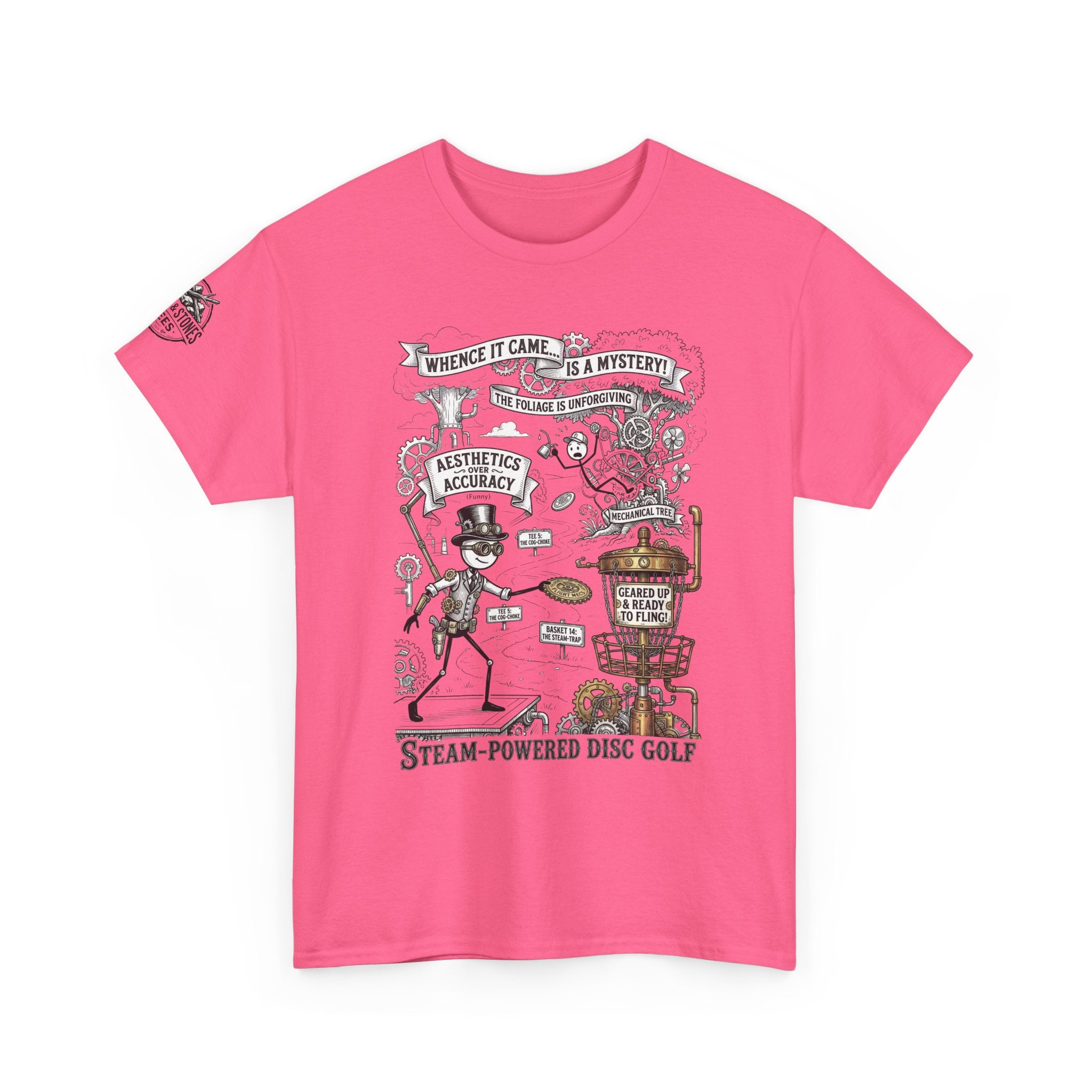 Steam-Powered Disc Golf T-Shirt | Steampunk Disc Golf Design