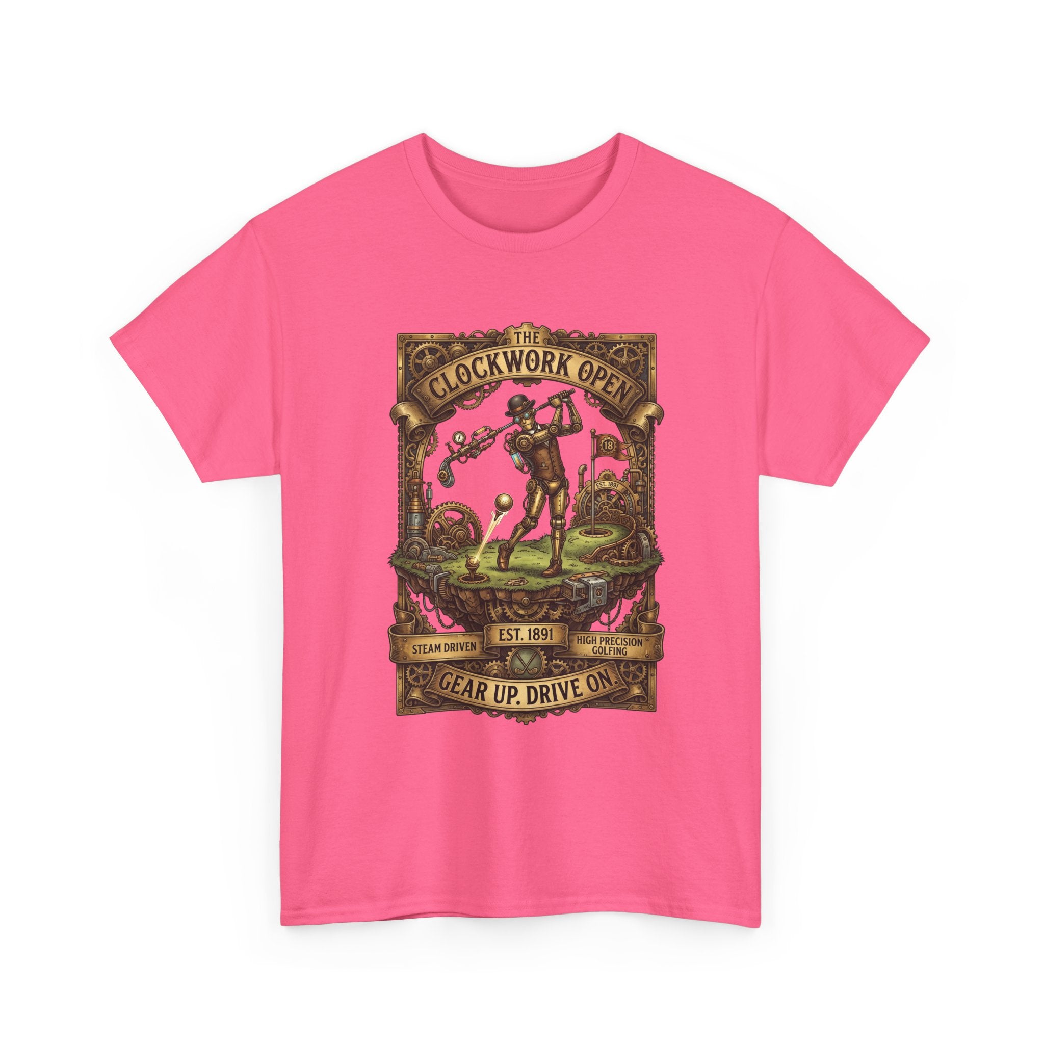 Steampunk Golf Tee — Vintage Mechanical Tin Man Graphic T-Shirt