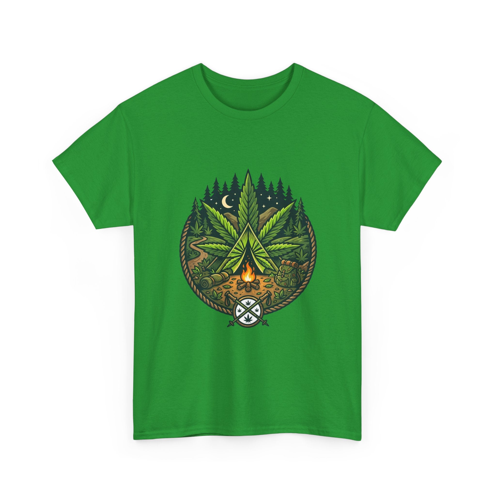 T-Shirt — Campfire Cannabis Leaf Graphic Tee