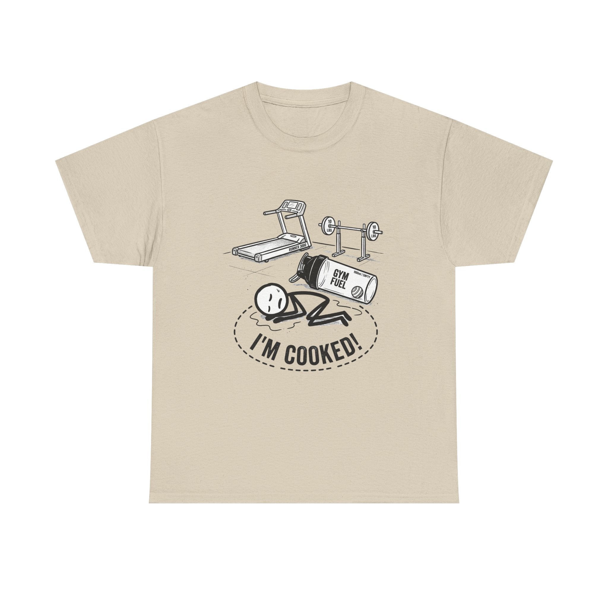 Fitness Humor T‑Shirt — "I'm Cooked!" Workout Exhaustion Tee