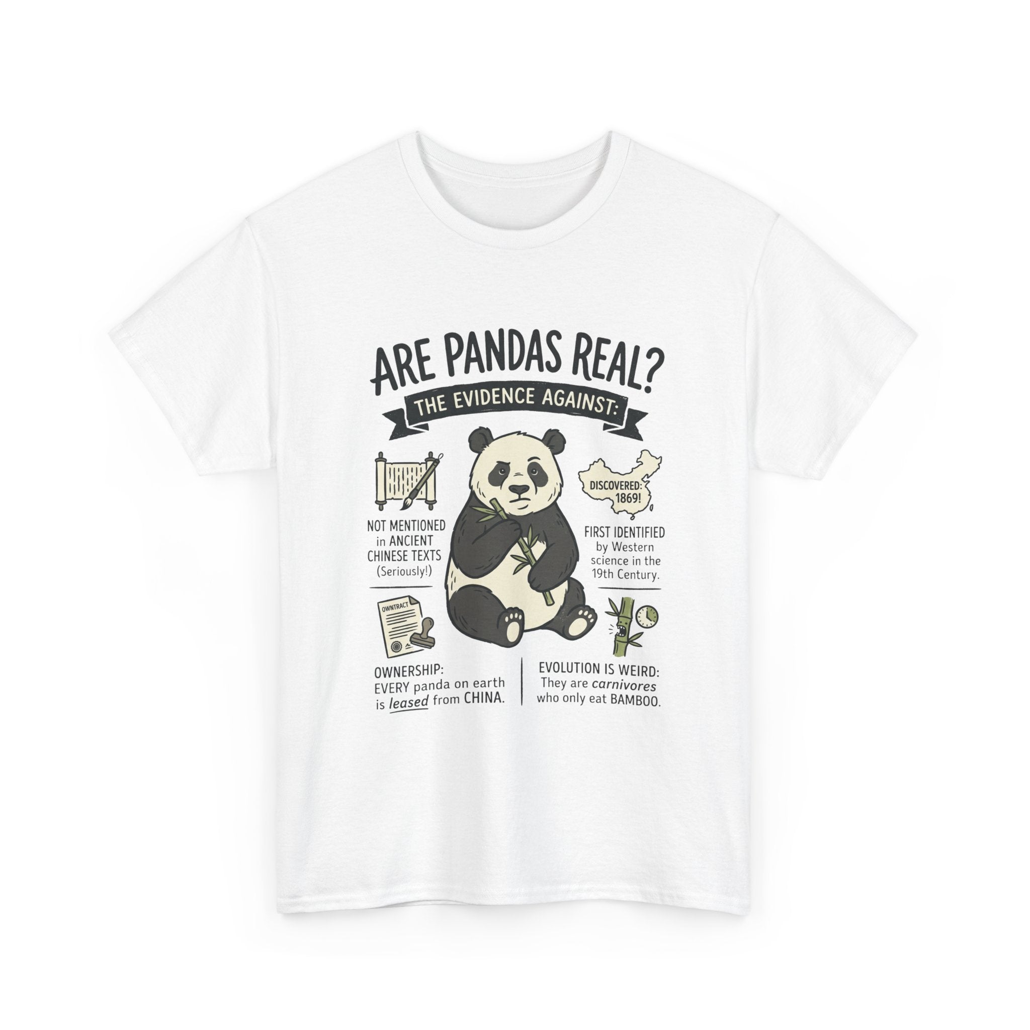 Are Pandas Real? Graphic Tee — Funny Panda Infographic T-Shirt